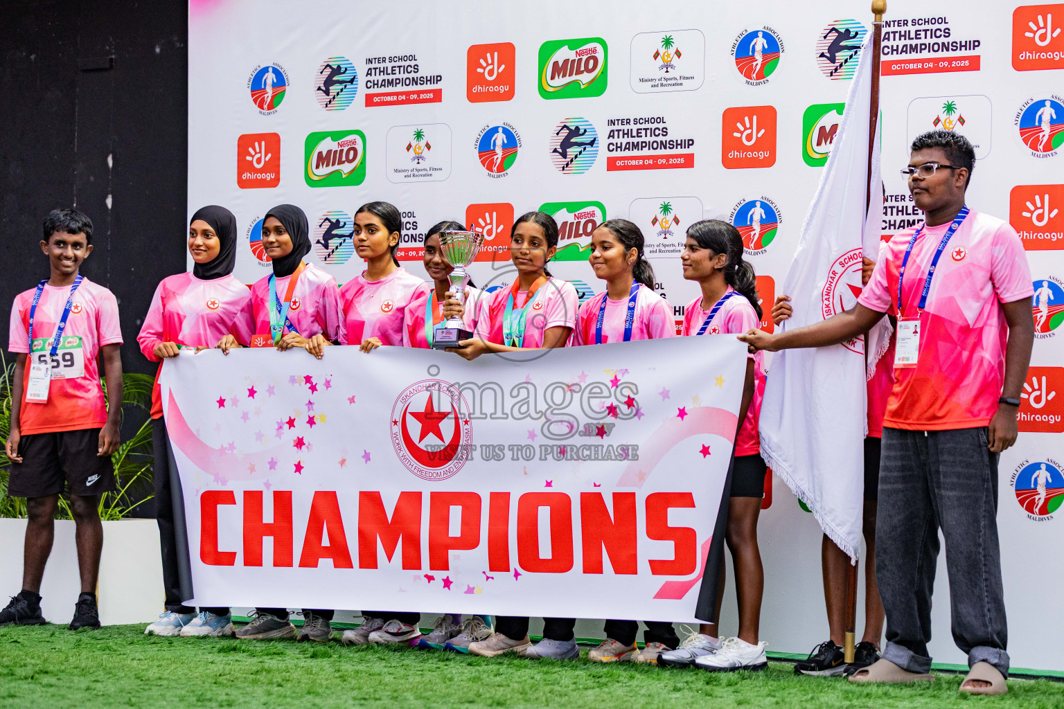Day 6 of Inter-school Athletics Championship 2025 held in Ekuveni Synthetic Track, Male', Maldives on Sunday, 12th October 2025. Photos by: Areef Adam / Images.mv
