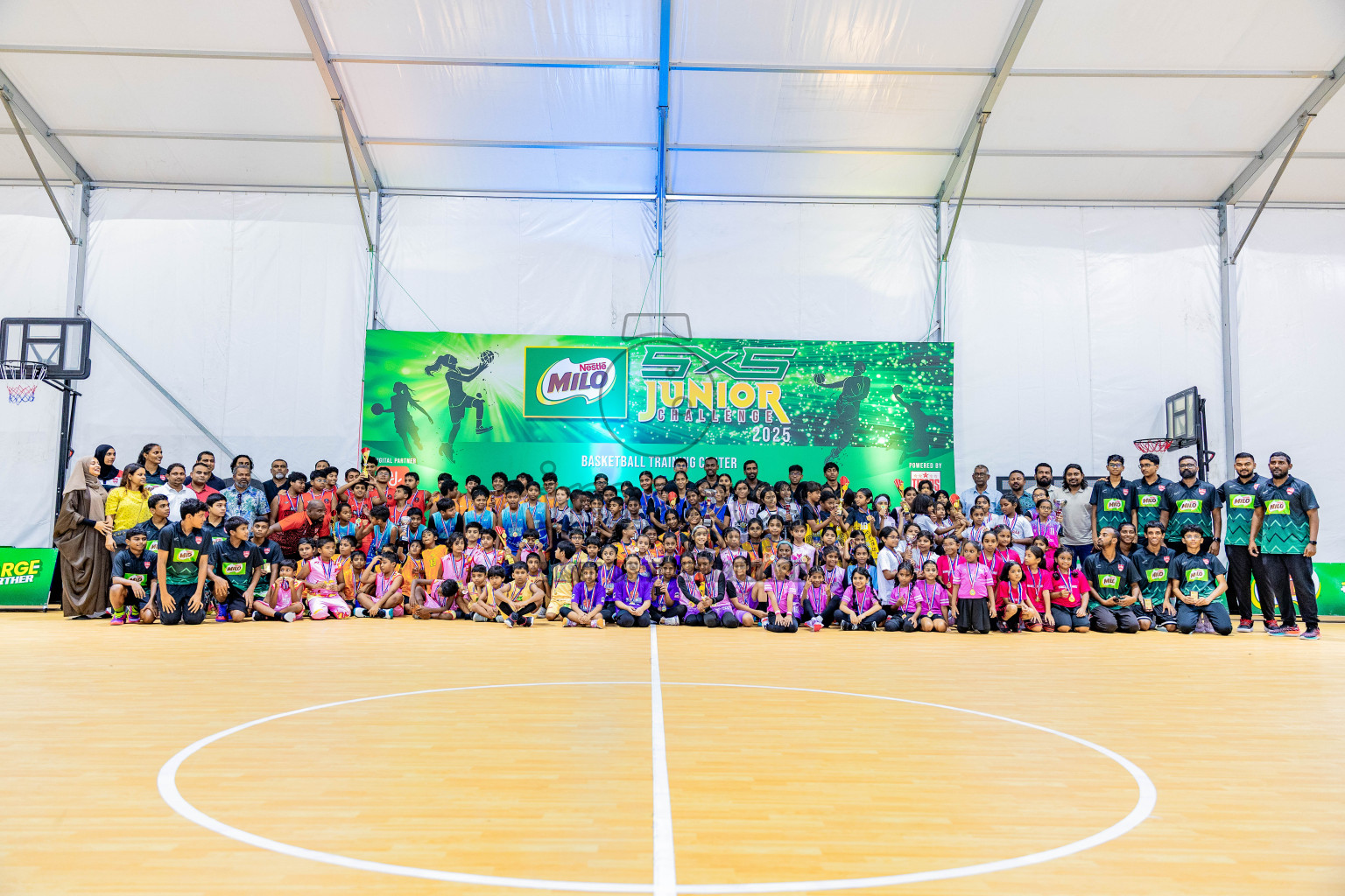 Day 3 of Milo 5 x 5 Junior Challenge 2025 - Basketball tournament held in Basketball Training Center, Male', Maldives on Saturday, 11th October 2025. Photos by: Nausham Waheed, Areef Adam / Images.mv