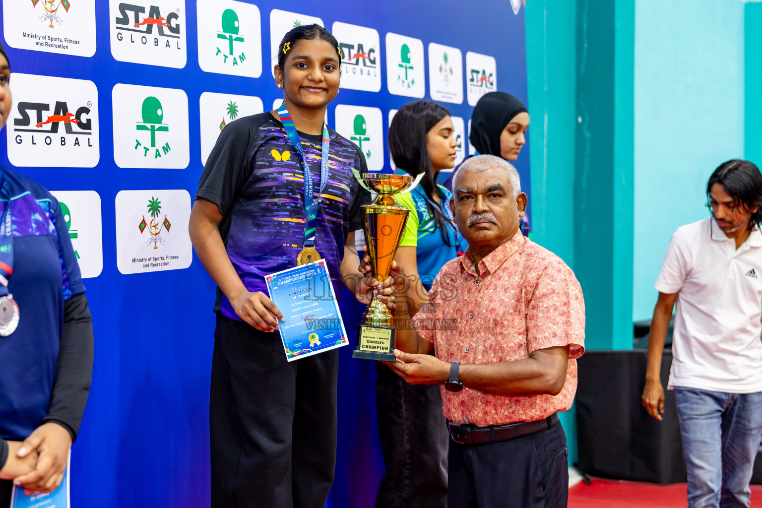 Finals of 30th Table Tennis Association Championship 2025 was held on Saturday, 20th September 2025 in Male' TT Hall, Male', Maldives. Photos: Nausham Waheed / images.mv