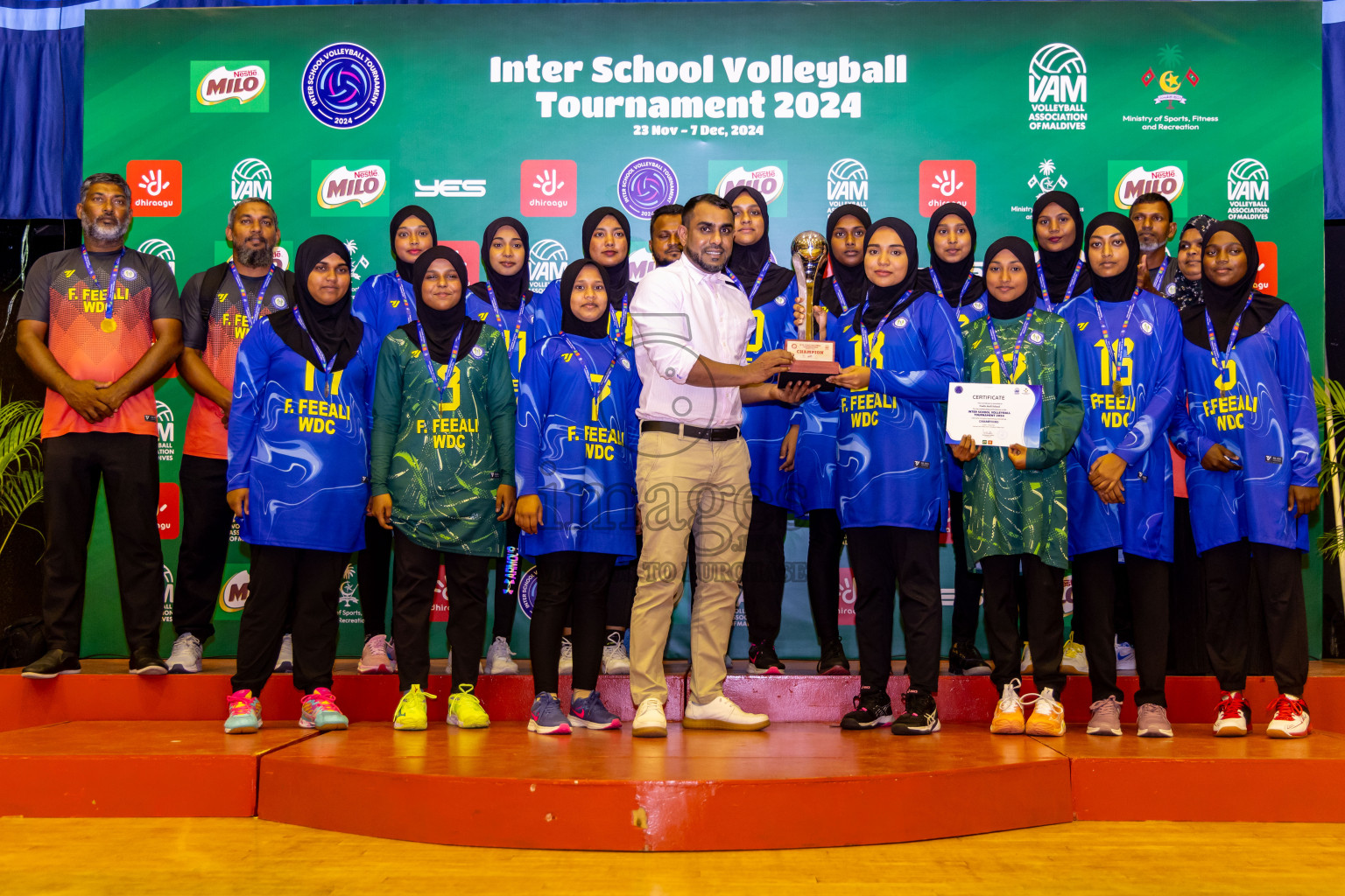 Finals of Interschool Volleyball Tournament 2024 was held in Social Center at Male', Maldives on Friday, 6th December 2024. Photos: Nausham Waheed / images.mv