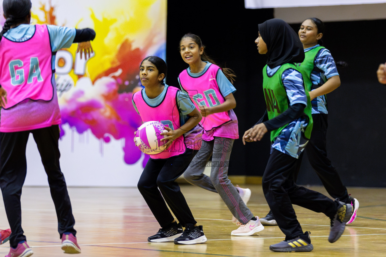 High Flyers vs Netkids A in Day 1 of 3rd Junior Championship - Netball association of Maldives, held at Social Center on 19th January 2025 . Photos by Shuu Abdul Sattar