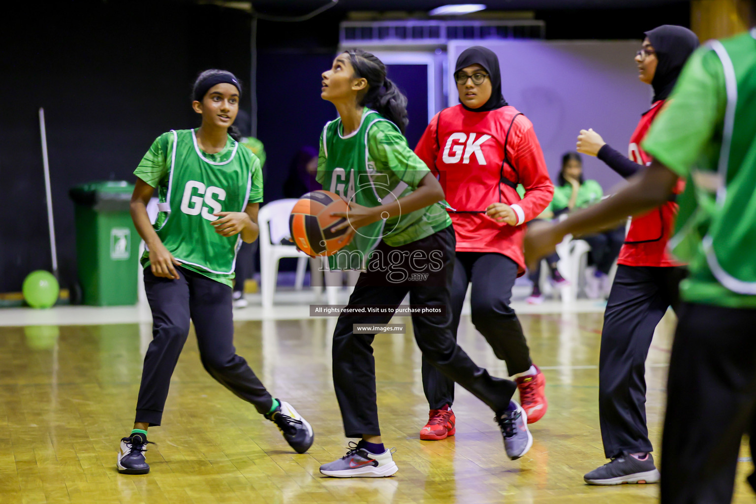 Day 9 of 24th Interschool Netball Tournament 2023 was held in Social Center, Male', Maldives on 4th November 2023. Photos: Hassan Simah / images.mv