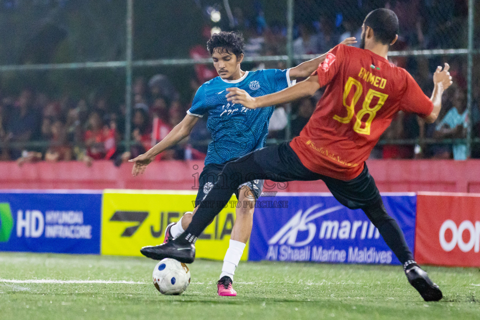 HDh Naivaadhoo vs HDh Nolhivaran in Day 23 of Golden Futsal Challenge 2024 was held on Tuesday , 6th February 2024 in Hulhumale', Maldives Photos: Nausham Waheed / images.mv