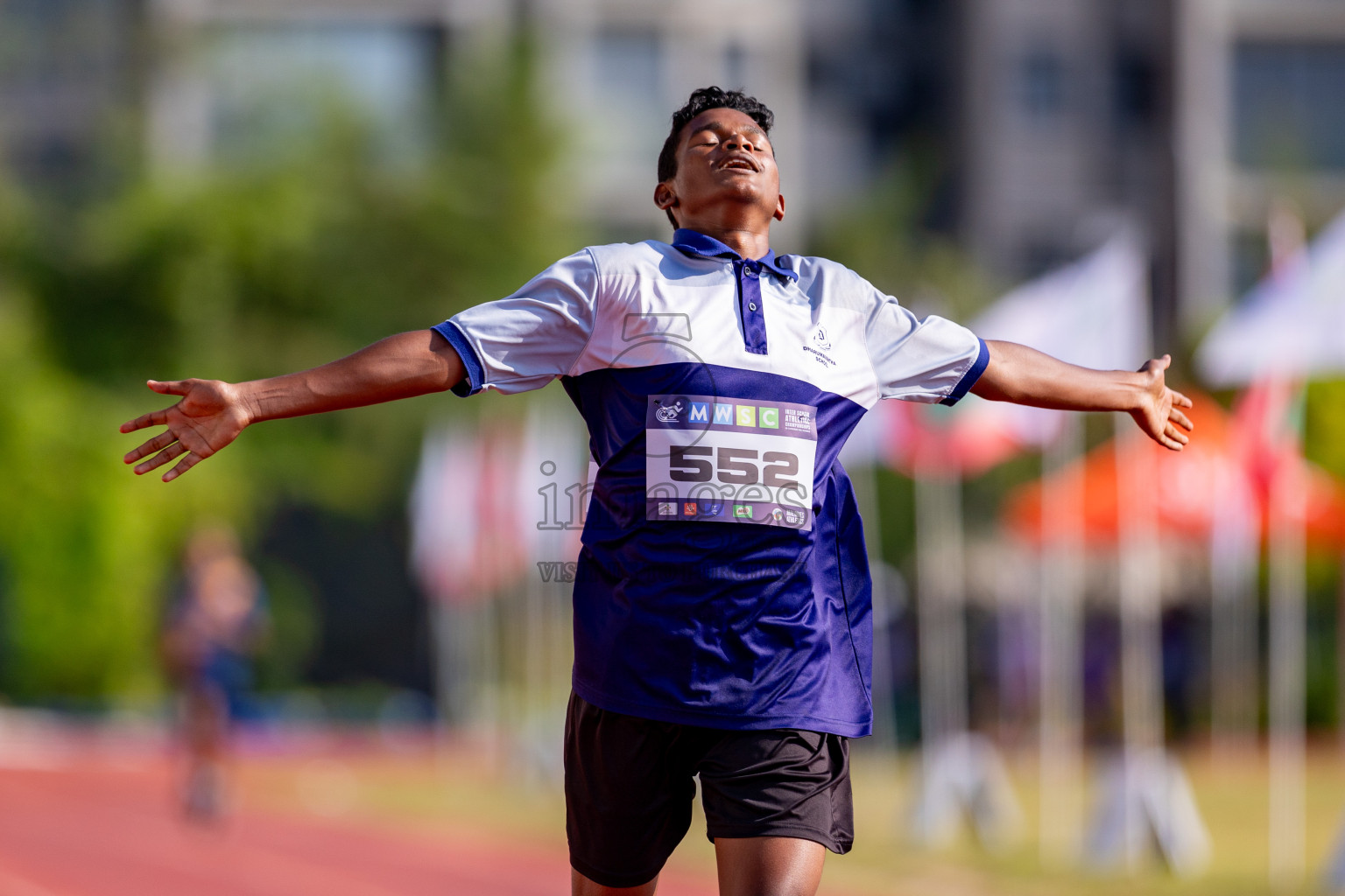 Day 3 of MWSC Interschool Athletics Championships 2024 held in Hulhumale Running Track, Hulhumale, Maldives on Monday, 11th November 2024. 
Photos by: Hassan Simah / Images.mv