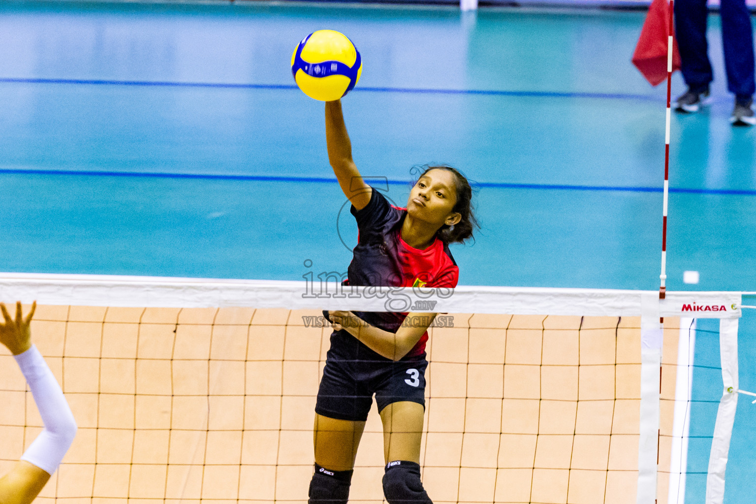 Kyrgyzstan vs Sri Lanka in Final of CAVA U20 Woman's Volleyball Championship 2024 was held in Social Center, Male', Maldives on 23rd July 2024. Photos: Nausham Waheed / images.mv