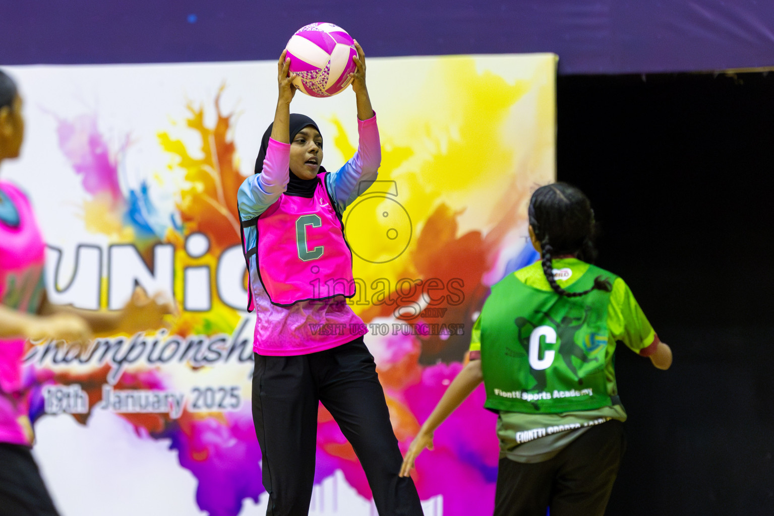 Young netter A vd Fionti sports academy in Day 3 of 3rd Netball Junior Championship, held at Social Center on Wednesday 22nd January 2025 . Photos: Shuu Abdul Sattar / images.mv