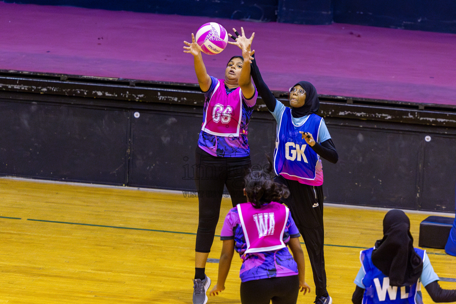 Young Netters B vs N Sports Academy B in Day 3 of 3rd Netball Junior Championship, held at Social Center on Tuesday, 21st January 2025 . Photos: Nausham Waheed / images.mv