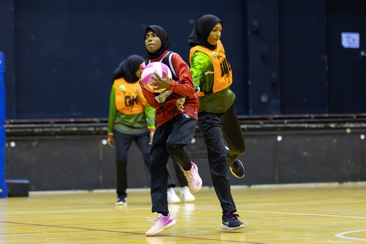 Fionti A team vs AIS Netball Academy in Day 3 of 3rd Netball Junior Championship, held at Social Center on Wednesday 22nd January 2025 . Photos: Shuu Abdul Sattar / images.mv