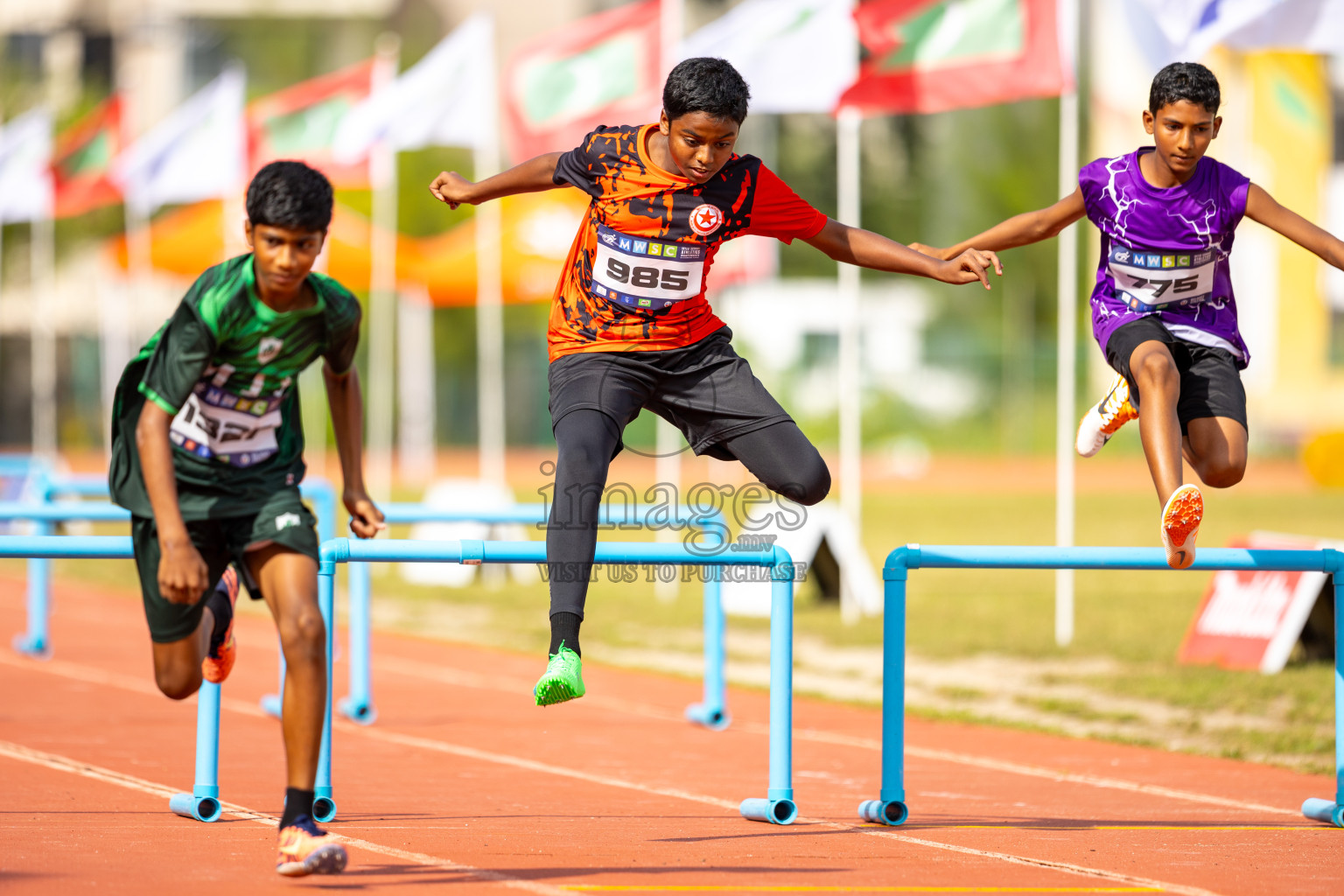 Day 2 of MWSC Interschool Athletics Championships 2024 held in Hulhumale Running Track, Hulhumale, Maldives on Sunday, 10th November 2024. Photos by: Ismail Thoriq / Images.mv