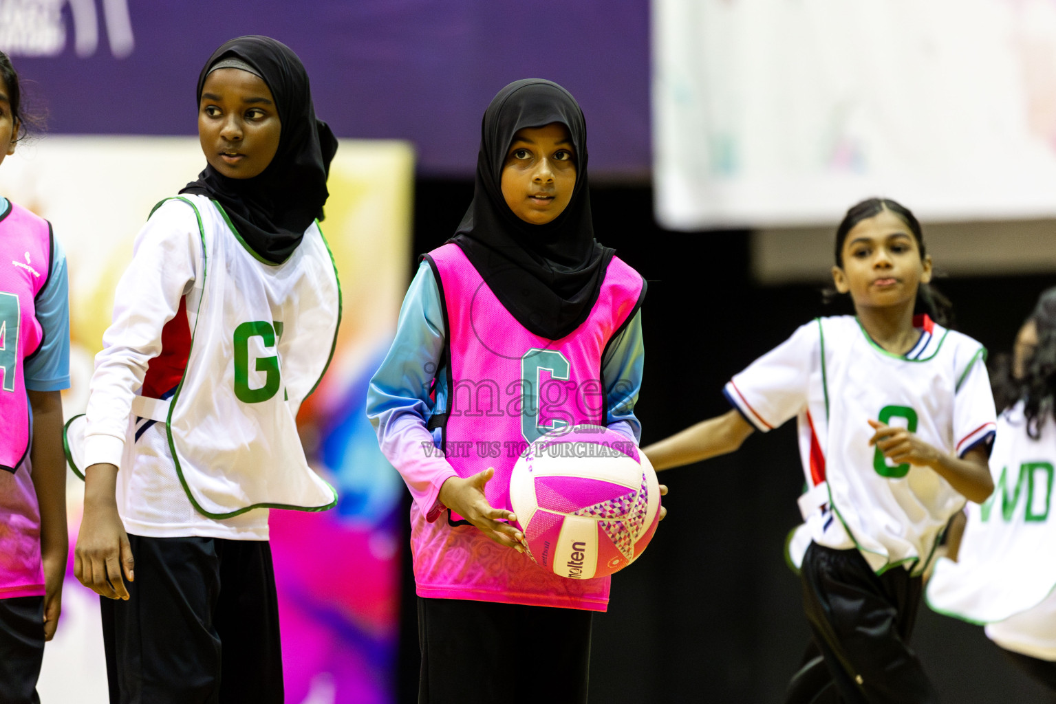 Net Queens vs Netgen B in Day 5 of 3rd Netball Junior Championship, held at Social Center on Thursday 23rd January 2025 . Photos: Shuu Abdul Sattar / images.mv