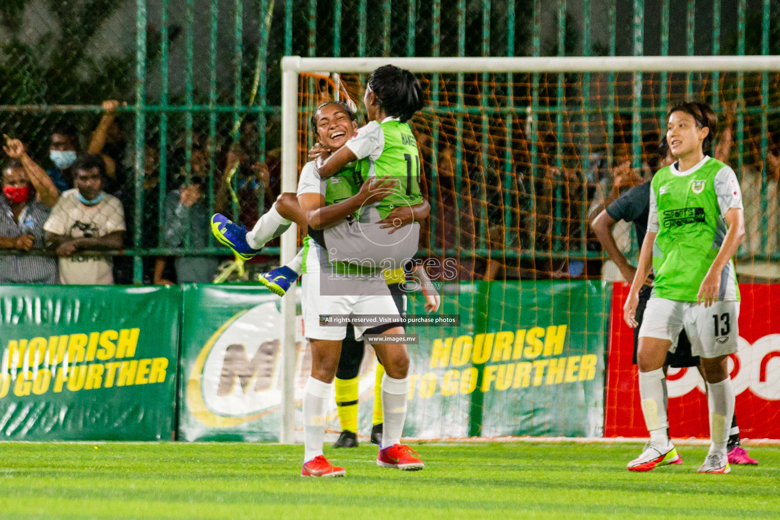 Club WAMCO vs DSC in the Semi Finals of 18/30 Women's Futsal Fiesta 2021 held in Hulhumale, Maldives on 14th December 2021. Photos: Shu Abdul Sattar / images.mv