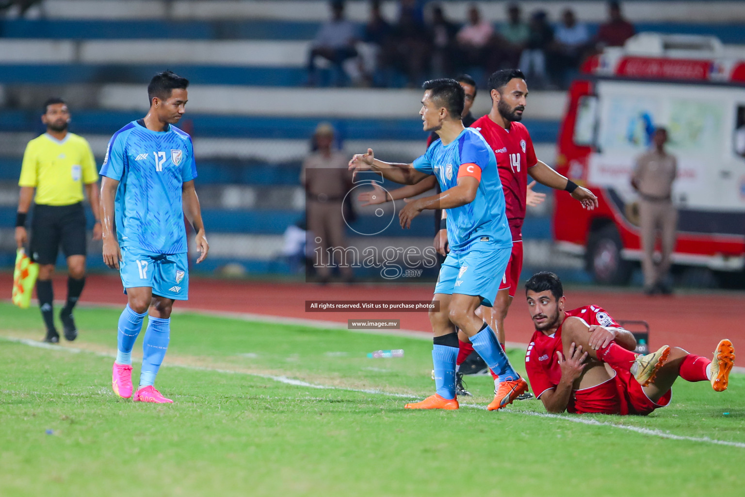 Lebanon vs India in the Semi-final of SAFF Championship 2023 held in Sree Kanteerava Stadium, Bengaluru, India, on Saturday, 1st July 2023. Photos: Nausham Waheed, Hassan Simah / images.mv