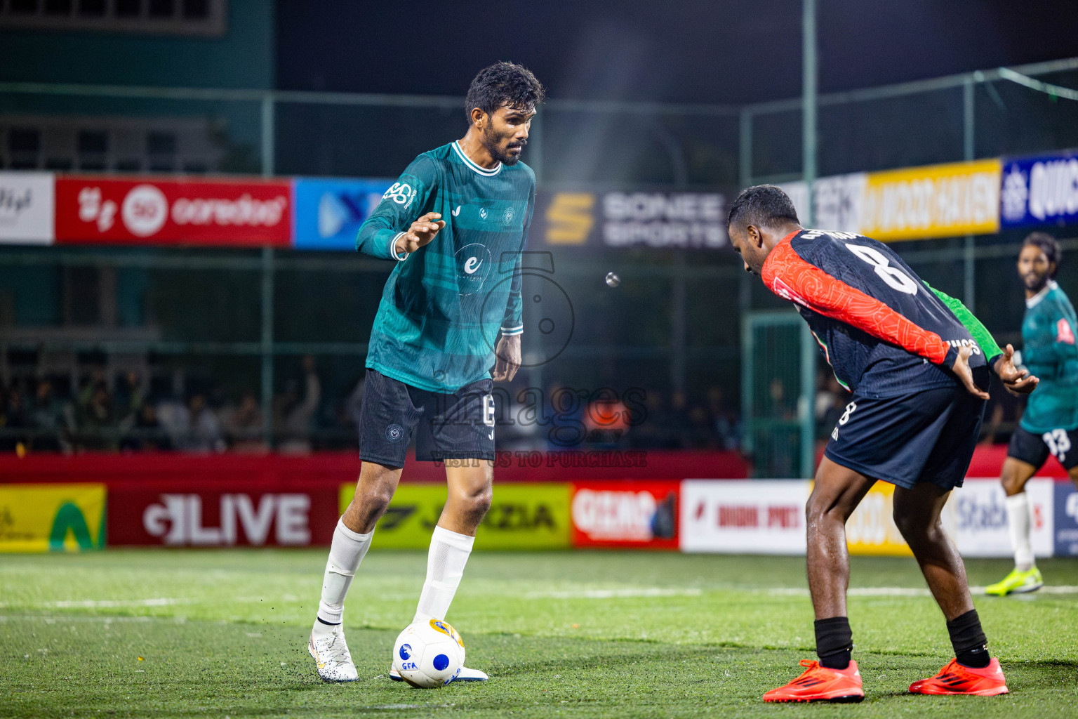 L Isdhoo VS L Maabaidhoo in Atoll Round Semi-Final on Day 22 of Golden Futsal Challenge 2025 was held on Sunday , 26th January 2025, in Hulhumale', Maldives. Photos: Nausham Waheed / images.mv