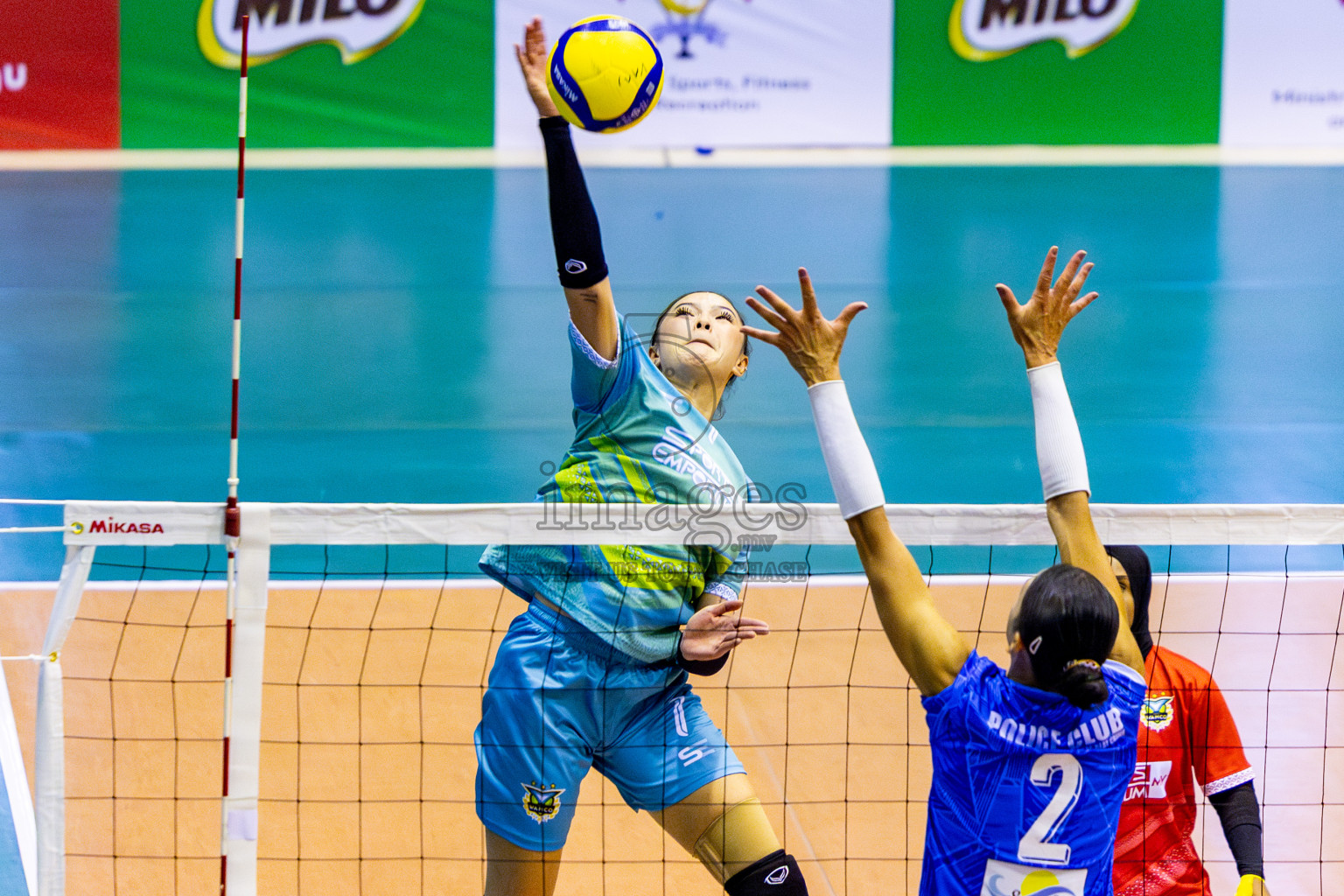 Police Club vs Club Wamco in the Final of Women's Division of National Volleyball Championship 2025 held in Male', Maldives on Sunday, 4th May 2025 at Social Center Indoor Hall Photos By: Nausham Waheed / images.mv