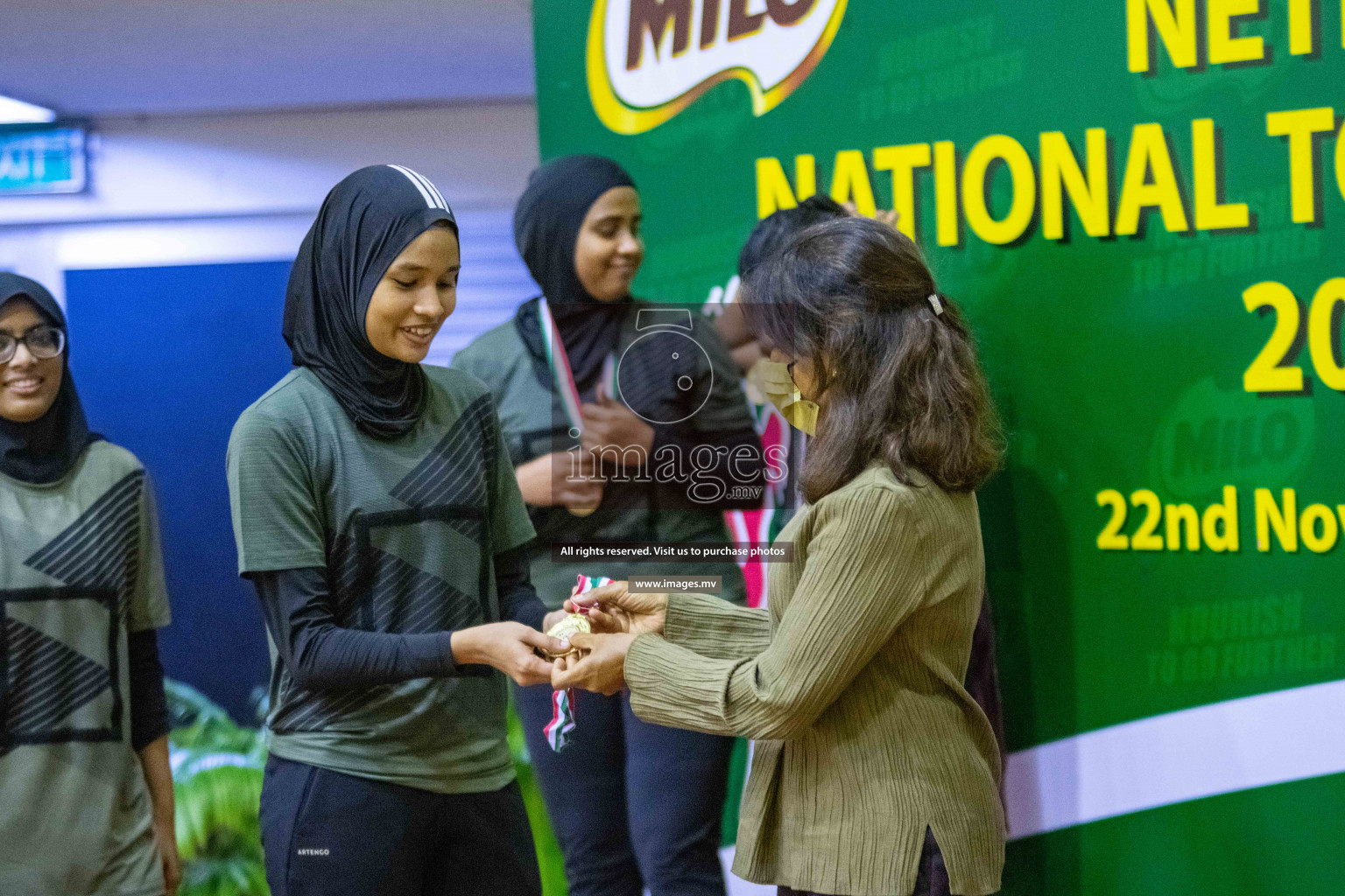 Kulhudhuffushi Youth & R.C vs Club Green Streets in the Finals of Milo National Netball Tournament 2021 (Women's) held on 5th December 2021 in Male', Maldives Photos: Ismail Thoriq / images.mv