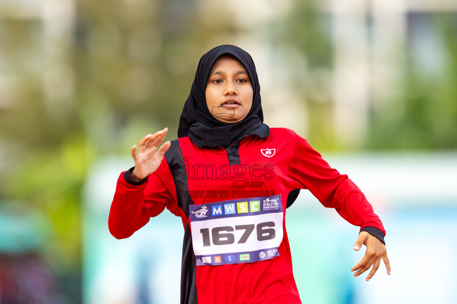 Day 2 of MWSC Interschool Athletics Championships 2024 held in Hulhumale Running Track, Hulhumale, Maldives on Sunday, 10th November 2024. Photos by: Ismail Thoriq / Images.mv