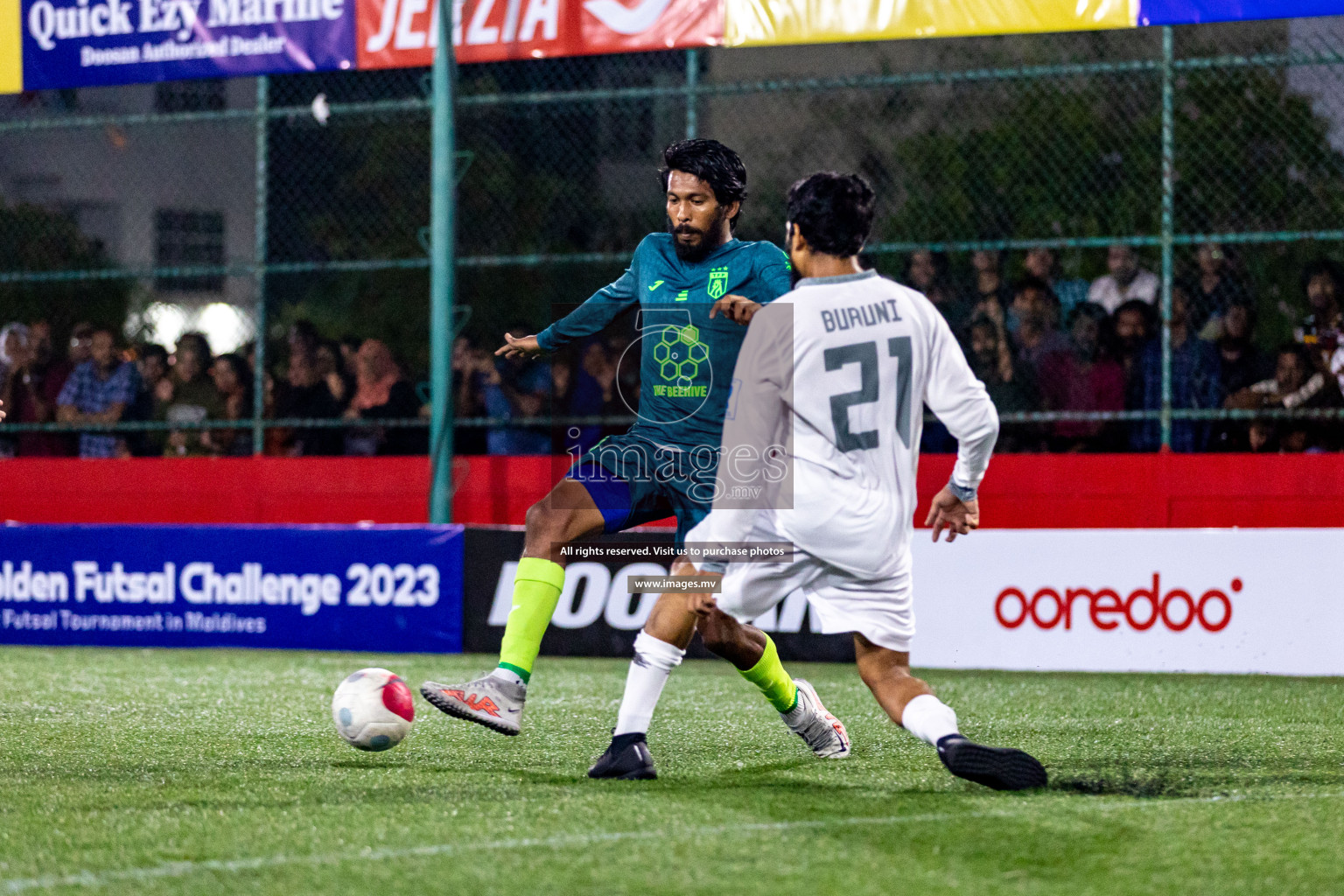 Th. Buruni vs Th. Thimarafushi in Day 6 of Golden Futsal Challenge 2023 on 10 February 2023 in Hulhumale, Male, Maldives