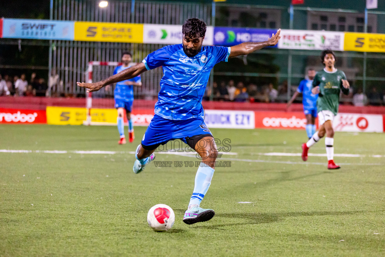 N Miladhoo vs N Maafaru in Day 6 of Golden Futsal Challenge 2024 was held on Saturday, 20th January 2024, in Hulhumale', Maldives Photos: Hassan Simah / images.mv