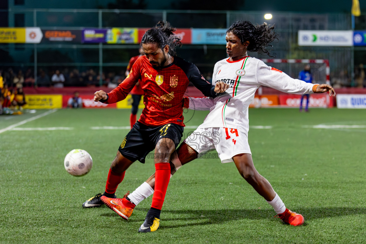 L. Isdhoo VS L. Gan on Day 33 of Golden Futsal Challenge 2024, held on Sunday, 18th February 2024, in Hulhumale', Maldives Photos: Hassan Simah / images.mv