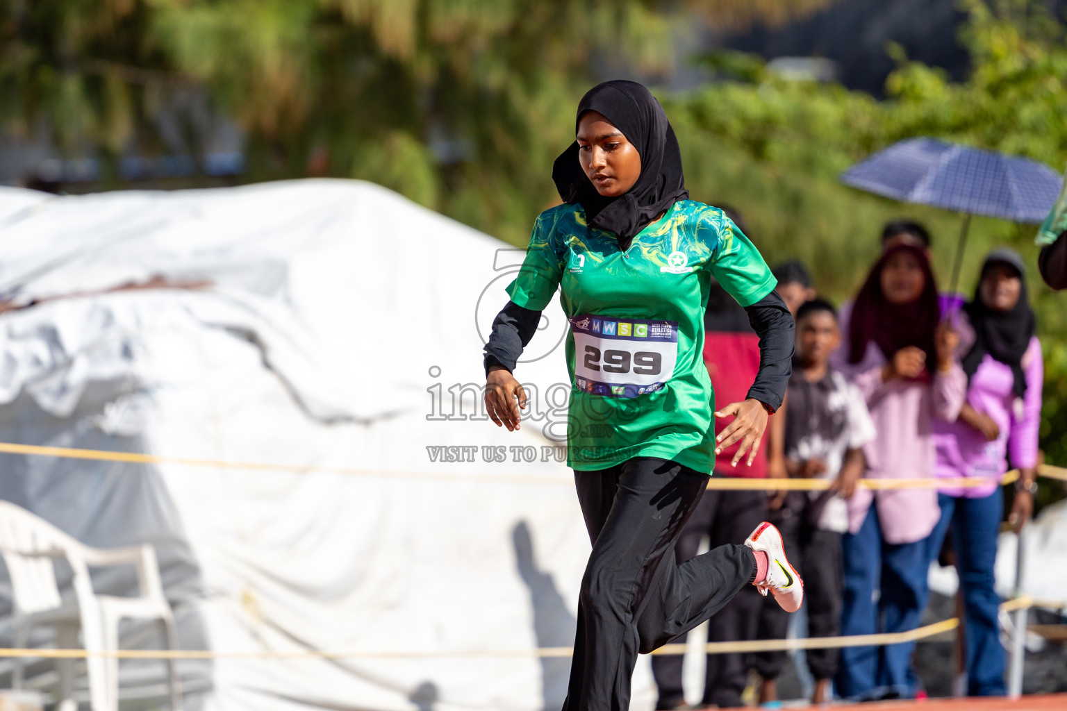 Day 2 of MWSC Interschool Athletics Championships 2024 held in Hulhumale Running Track, Hulhumale, Maldives on Sunday, 10th November 2024. 
Photos by:  Hassan Simah / Images.mv