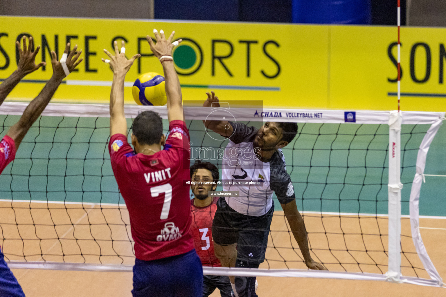 Sports Club City vs Dhivehi Sifainge Club in the Finals of National Volleyball Tournament 2022 on Thursday, 07th July 2022, held in Social Center, Male', Maldives