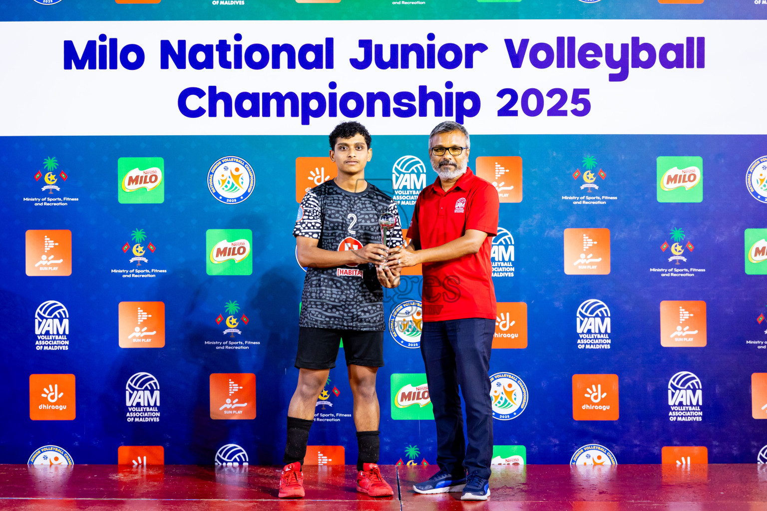 Maathoda Sports Club vs Sports Club City in the Finals of Milo National Junior Volleyball Championship 2025 Men's Division was held on Sunday, 30th November 2025 at Ekuveni Turf Court Male', Maldives. Photos: Nausham Waheed / images.mv