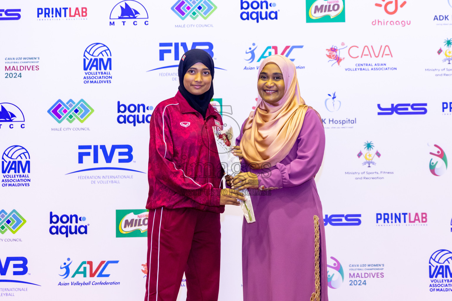 Kyrgyzstan vs Sri Lanka in Final of CAVA U20 Woman's Volleyball Championship 2024 was held in Social Center, Male', Maldives on 23rd July 2024. Photos: Nausham Waheed / images.mv