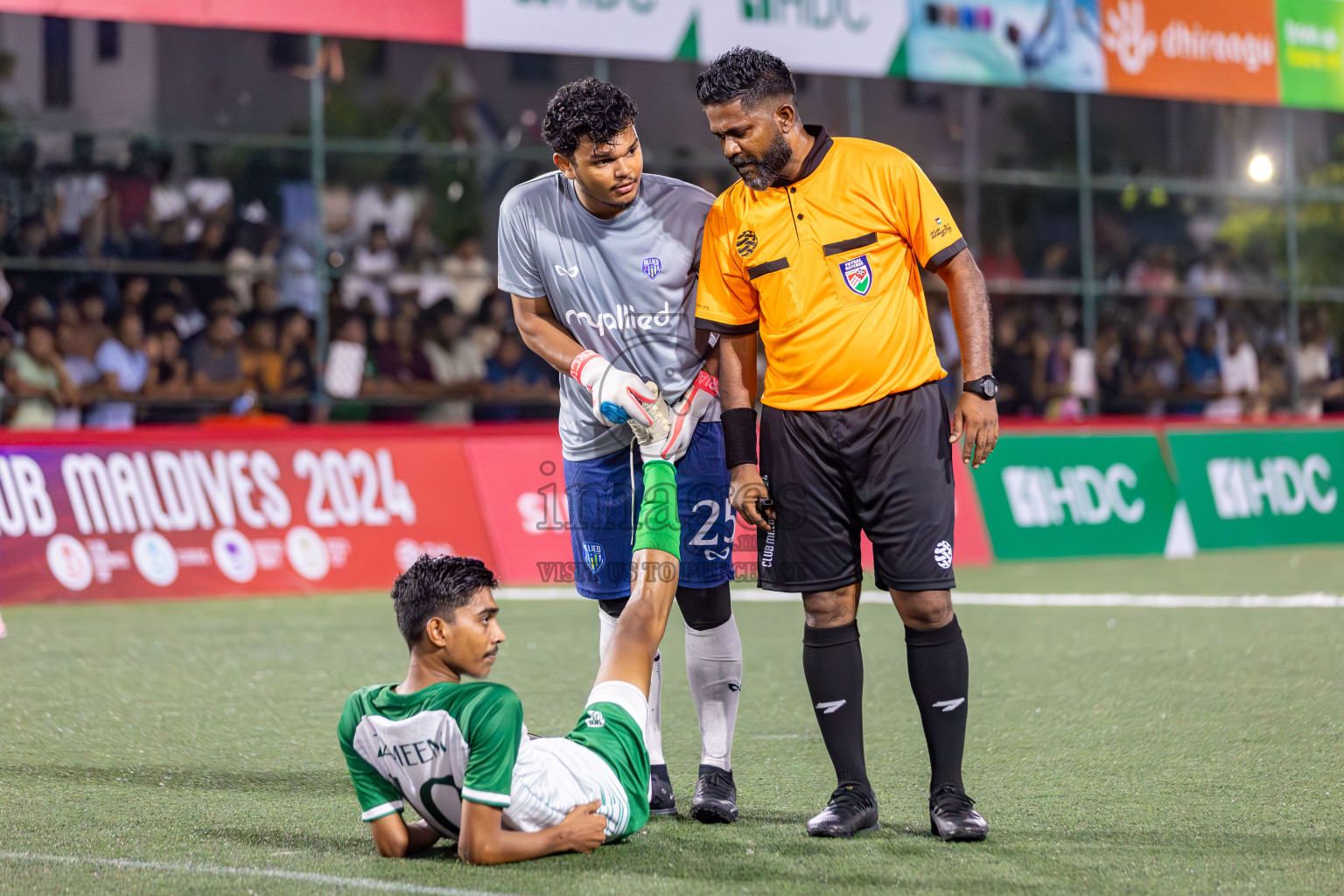 Team Allied vs Club HDC in Club Maldives Cup 2024 held in Rehendi Futsal Ground, Hulhumale', Maldives on Friday, 27th September 2024. 
Photos: Hassan Simah / images.mv