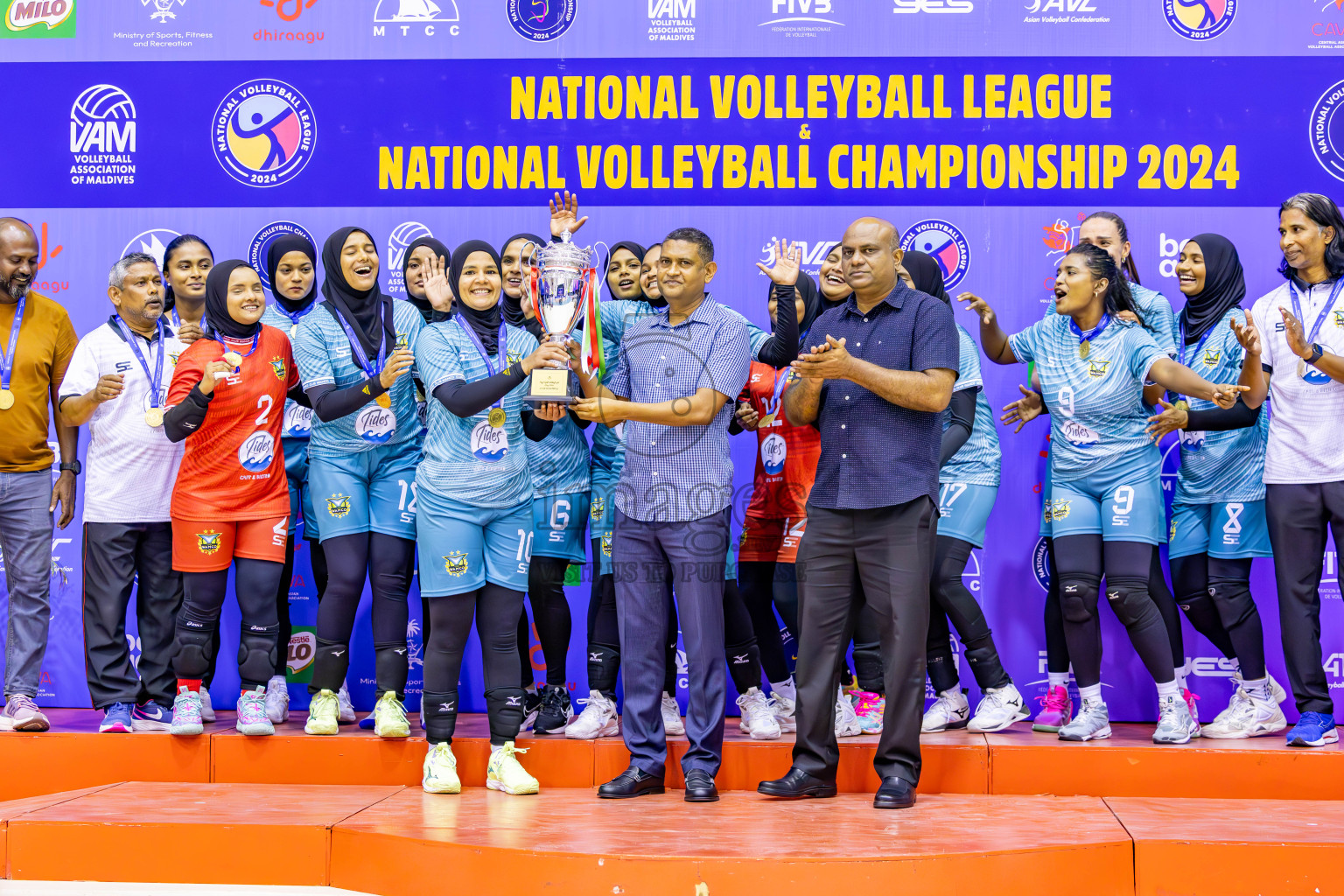 Club WAMCO vs Police Club in the final of National Volleyball Championship 2024 (women's division) was held in Social Center Indoor Hall on Thursday, 24th October 2024. 
Photos: Ismail Thoriq / images.mv