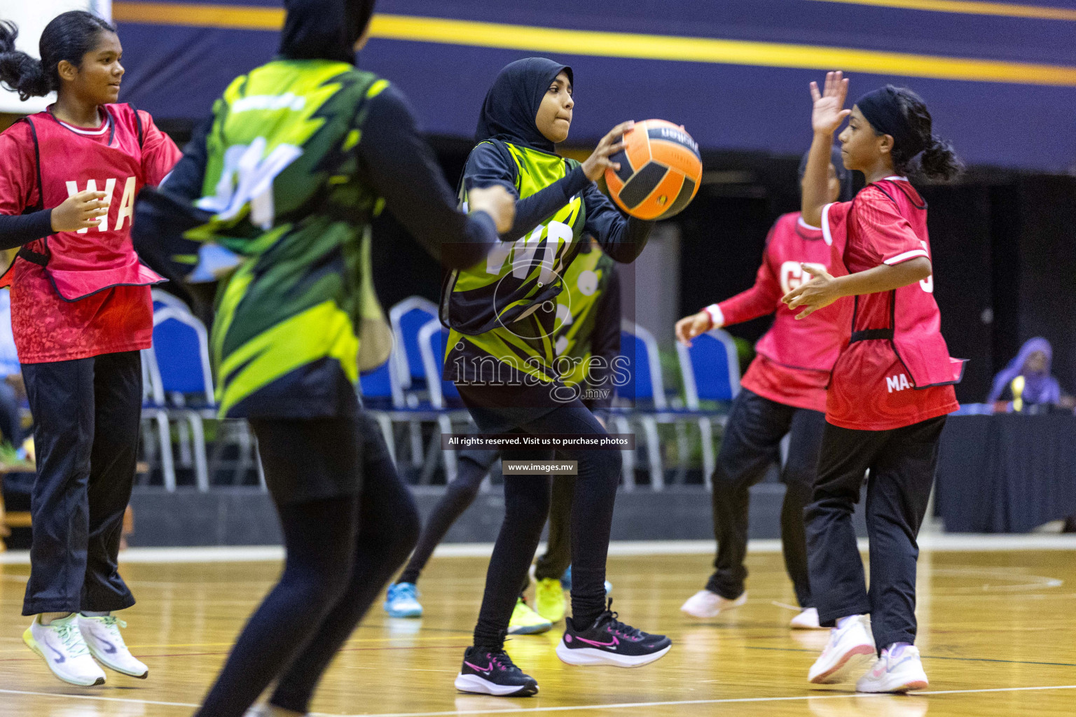 Day6 of 24th Interschool Netball Tournament 2023 was held in Social Center, Male', Maldives on 1st November 2023. Photos: Nausham Waheed / images.mv