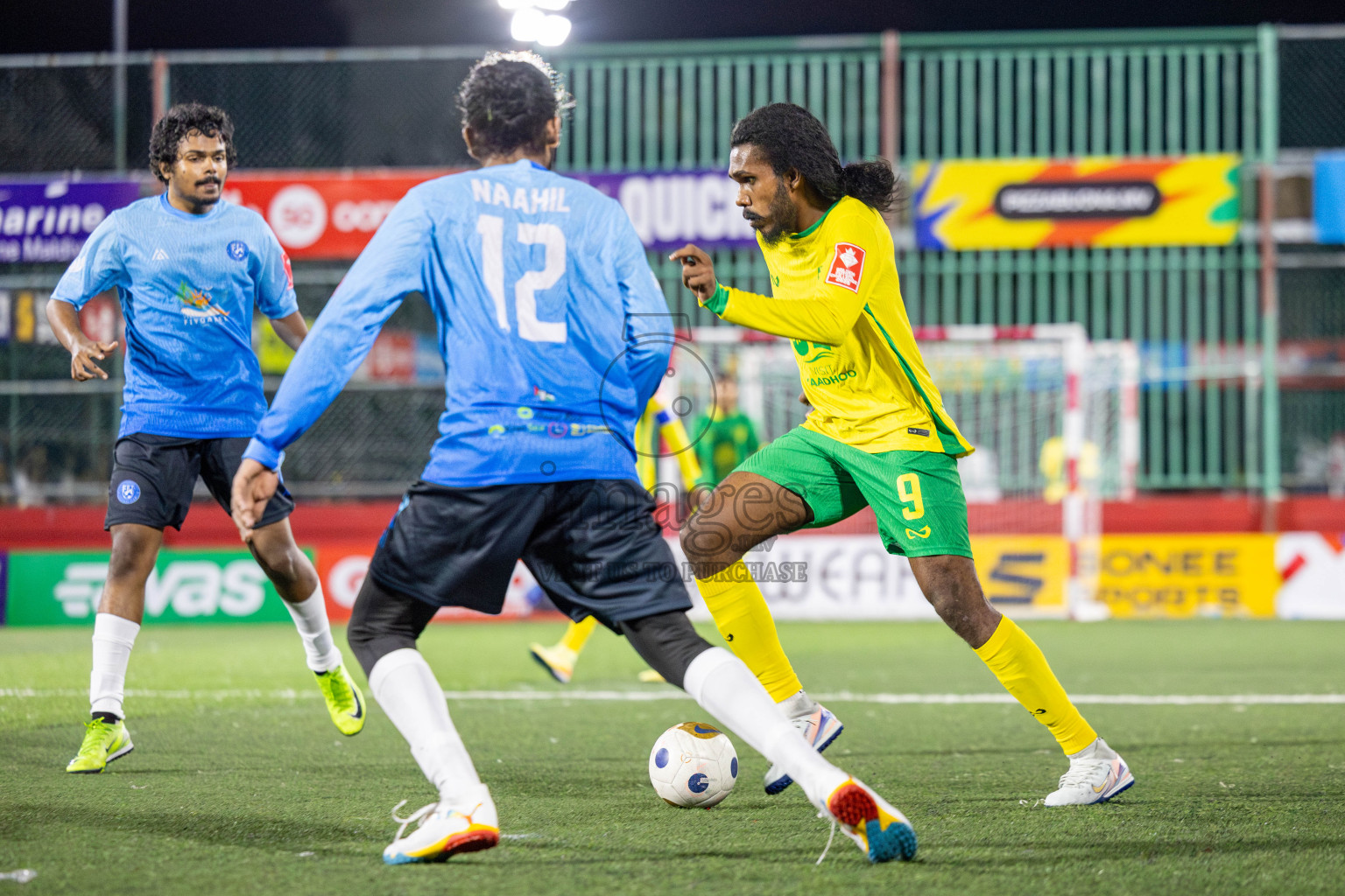 GDh. Fiyoaree VS GDh. Vaadhoo in Day 7 of Golden Futsal Challenge 2025 was held on Saturday, 11th January 2025, in Hulhumale', Maldives Photos: Hassan Simah / images.mv