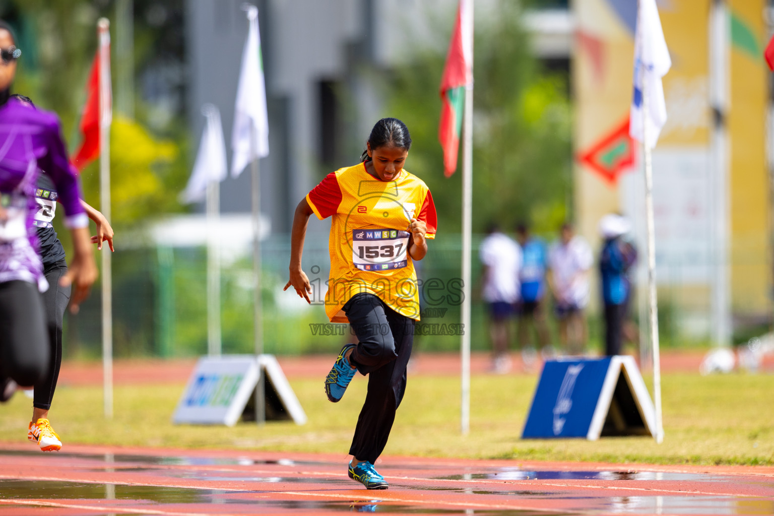 Day 1 of MWSC Interschool Athletics Championships 2024 held in Hulhumale Running Track, Hulhumale, Maldives on Saturday, 9th November 2024. 
Photos by: Ismail Thoriq / images.mv