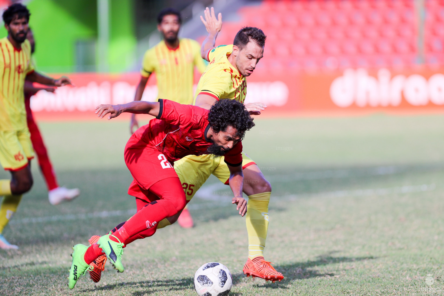 TC Sports Club vs Victory Sports Club in Dhiraagu Dhivehi Premier League 2018 in Male, Maldives, Monday  October 22, 2018. (Images.mv Photo/Suadh Abdul Sattar)