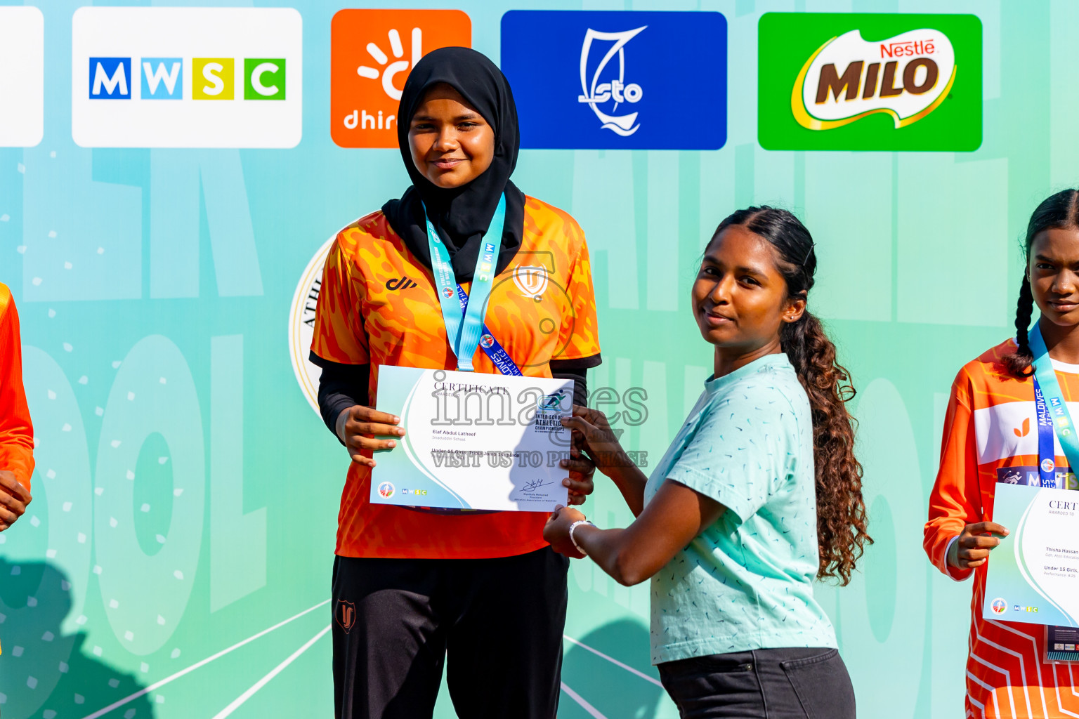 Day 3 of MWSC Interschool Athletics Championships 2024 held in Hulhumale Running Track, Hulhumale, Maldives on Monday, 11th November 2024. Photos by: Nausham Waheed / Images.mv