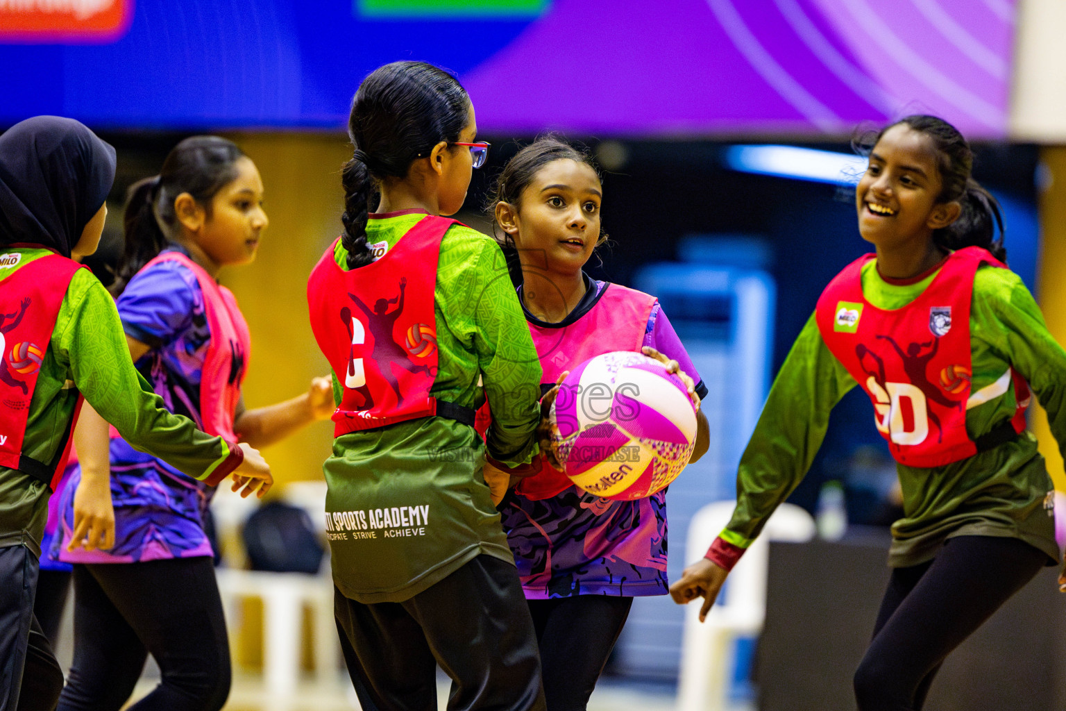 Netgen A vs Fiontti Sports Club in Day 3 of 3rd Netball Junior Championship, held at Social Center on Tuesday, 21st January 2025 . Photos: Nausham Waheed / images.mv