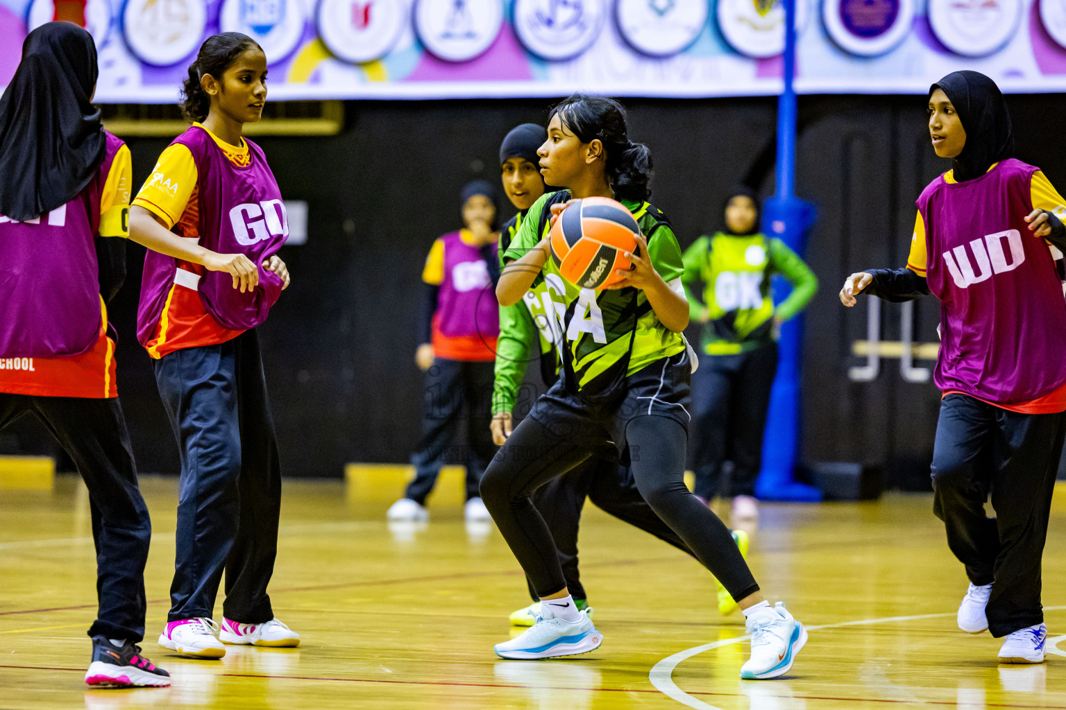 Day 3 of 25th Inter-School Netball Tournament was held in Social Center at Male', Maldives on Sunday, 11th August 2024. Photos: Nausham Waheed / images.mv