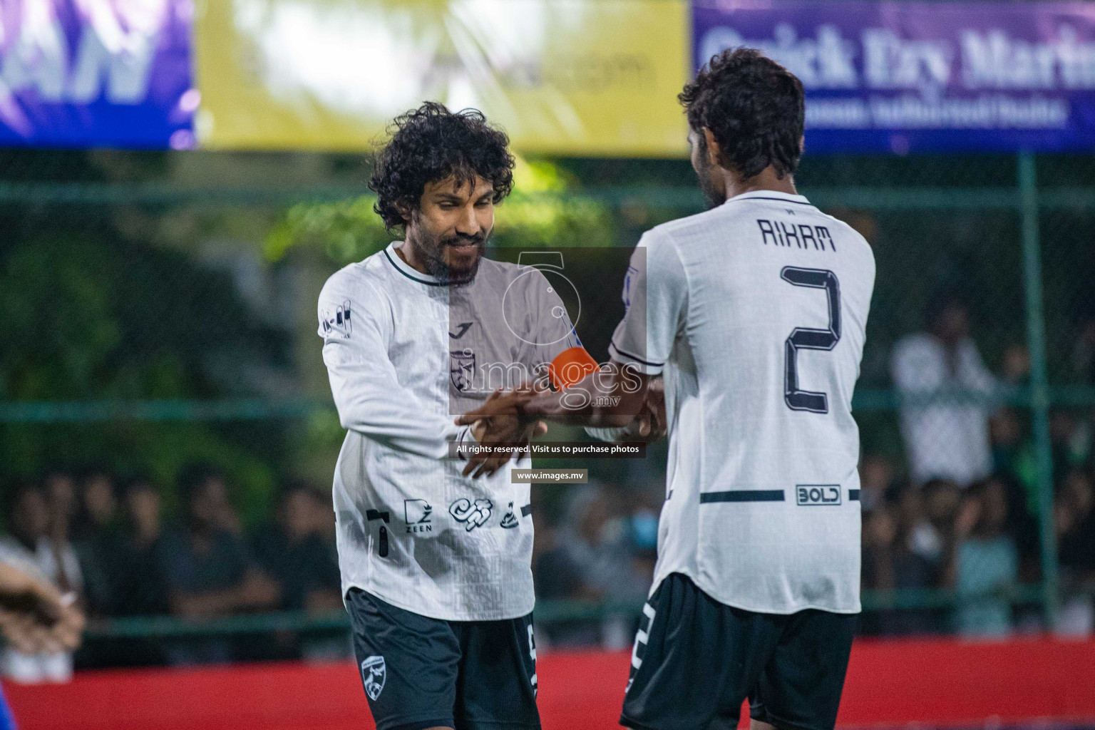 R. Meedhoo vs R. Inguraidhoo in Day 7 of Golden Futsal Challenge 2023 on 11 February 2023 in Hulhumale, Male, Maldives