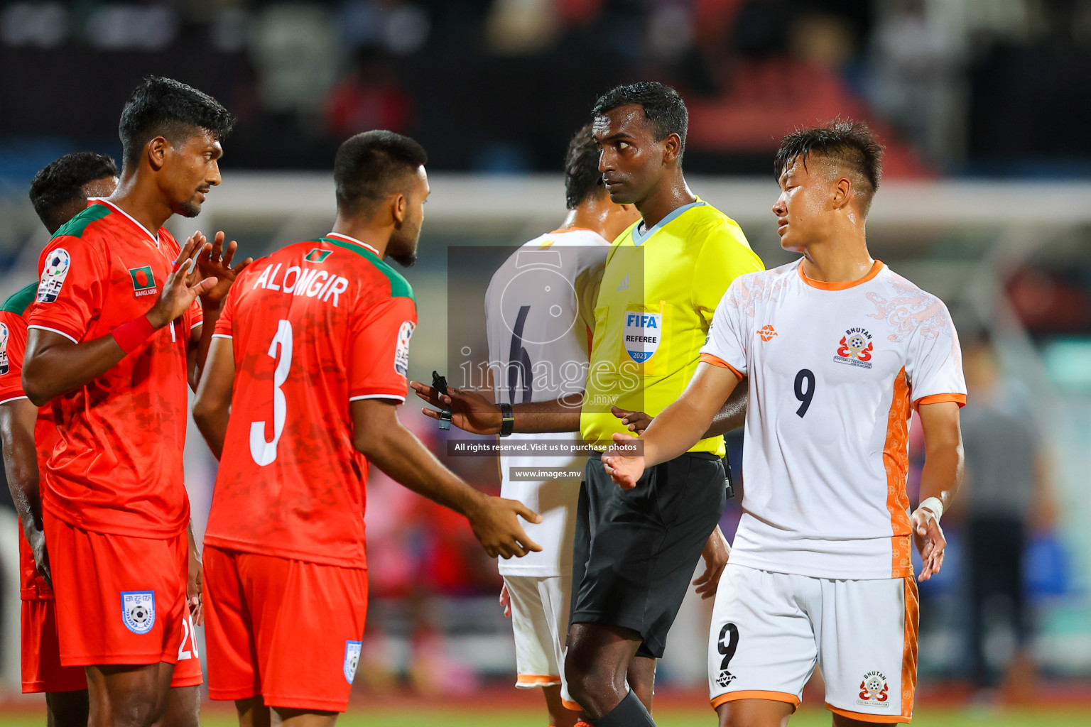 Bhutan vs Bangladesh in SAFF Championship 2023 held in Sree Kanteerava Stadium, Bengaluru, India, on Wednesday, 28th June 2023. Photos: Nausham Waheed, Hassan Simah / images.mv