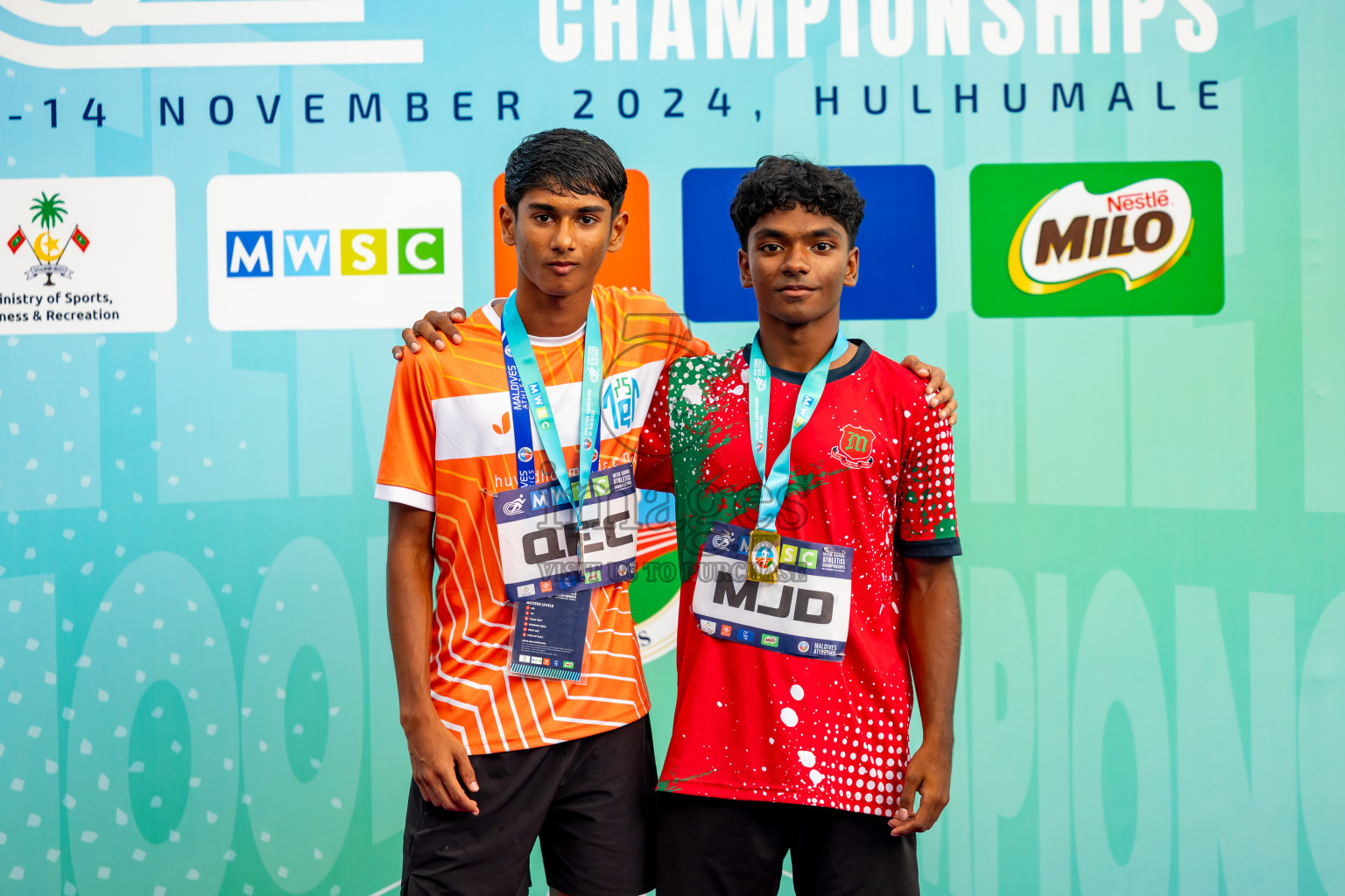 Day 6 of MWSC Interschool Athletics Championships 2024 held in Hulhumale Running Track, Hulhumale, Maldives on Thursday, 14th November 2024. Photos by: Nausham Waheed / Images.mv