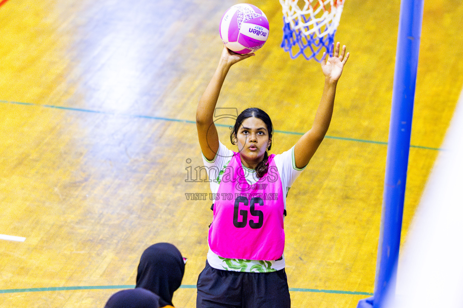 KYRC vs Sports Club Shining Star in Day 10 of National Netball Tournament 2025 held in Social Center at Male', Maldives on Tuesday, 27th May 2025. Photos: Nausham Waheed / images.mv