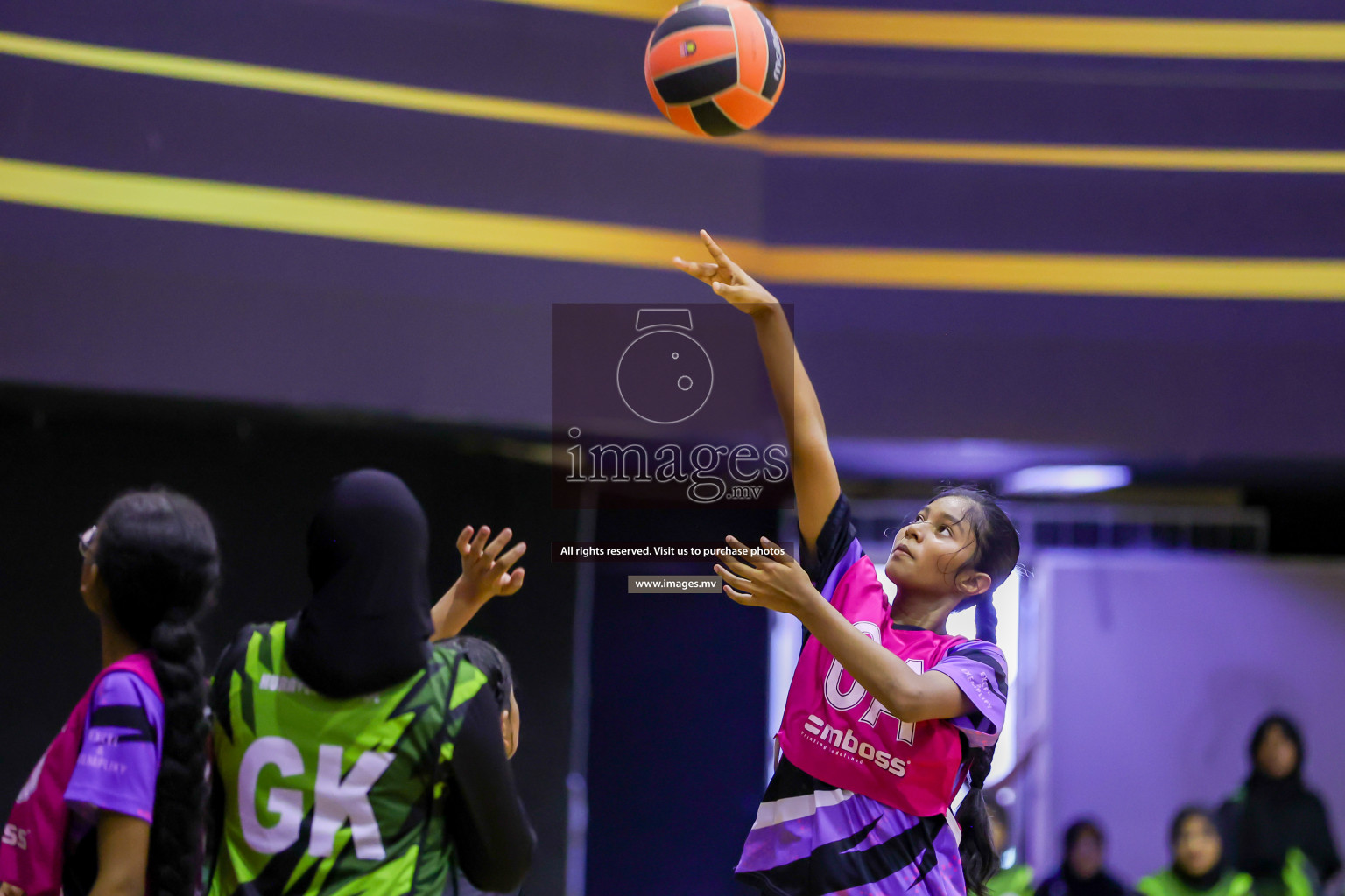 Day 9 of 24th Interschool Netball Tournament 2023 was held in Social Center, Male', Maldives on 4th November 2023. Photos: Hassan Simah / images.mv