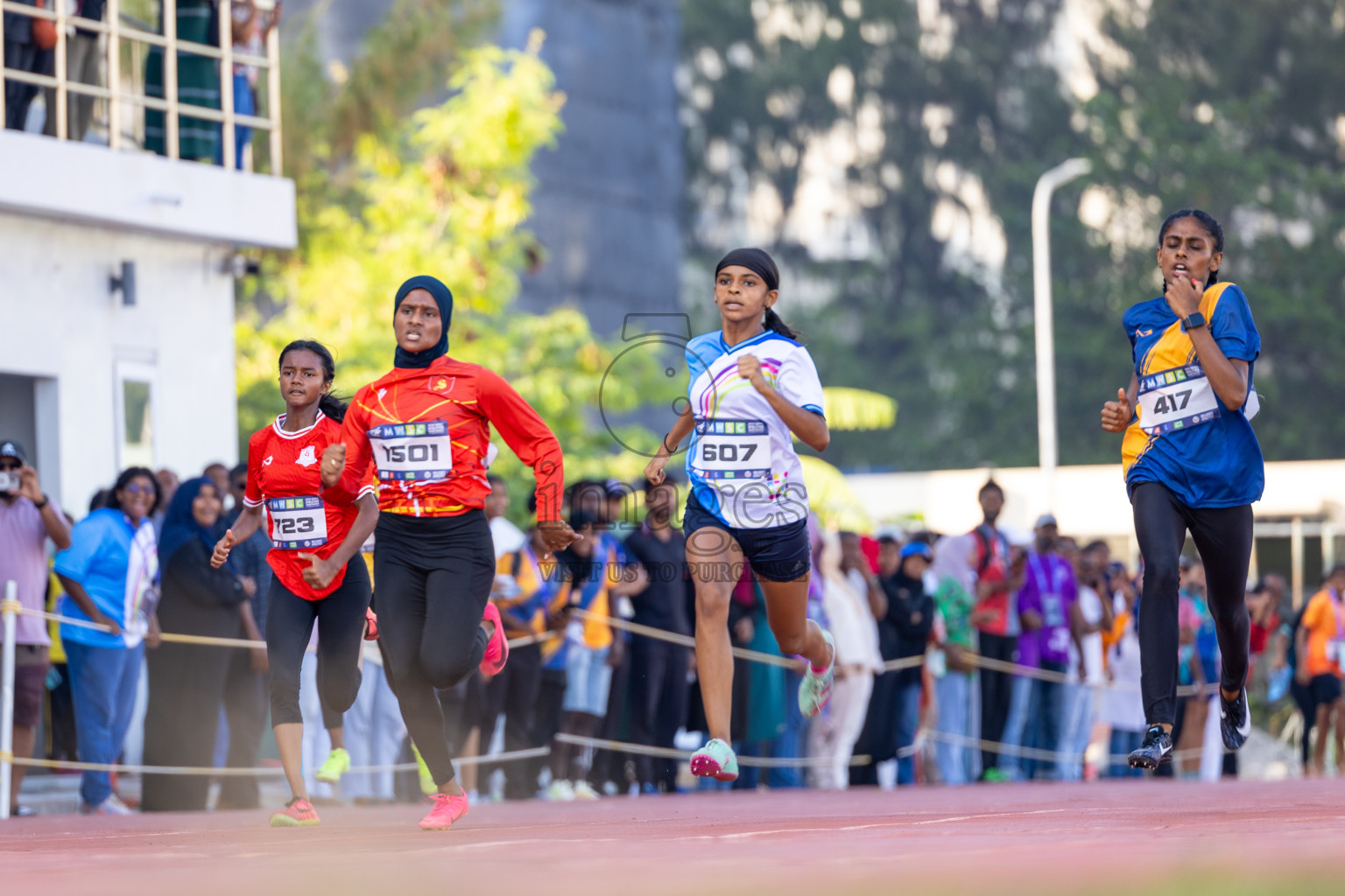 Day 4 of MWSC Interschool Athletics Championships 2024 held in Hulhumale Running Track, Hulhumale, Maldives on Tuesday, 12th November 2024. Photos by: Ismail Thoriq / Images.mv