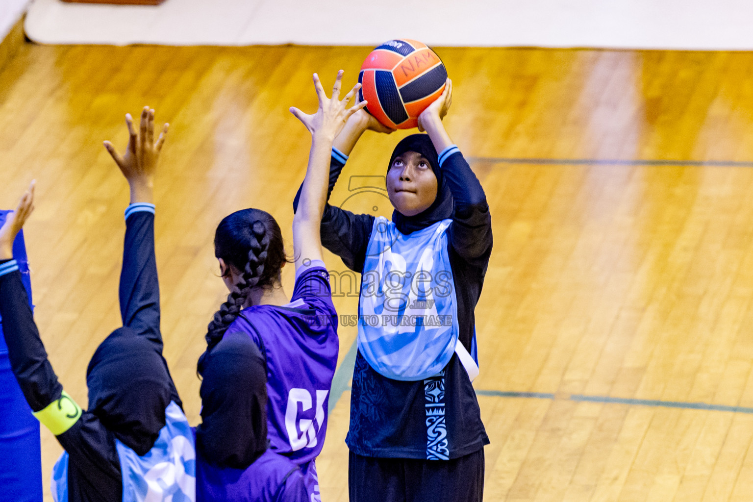 Day 3 of 25th Inter-School Netball Tournament was held in Social Center at Male', Maldives on Sunday, 11th August 2024. Photos: Nausham Waheed / images.mv