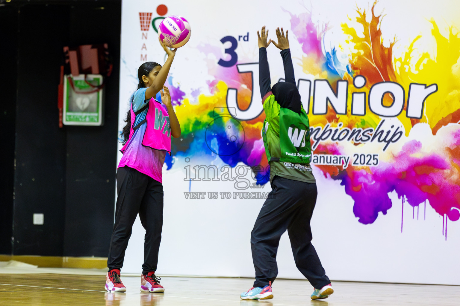 Young netter A vd Fionti sports academy in Day 3 of 3rd Netball Junior Championship, held at Social Center on Wednesday 22nd January 2025 . Photos: Shuu Abdul Sattar / images.mv