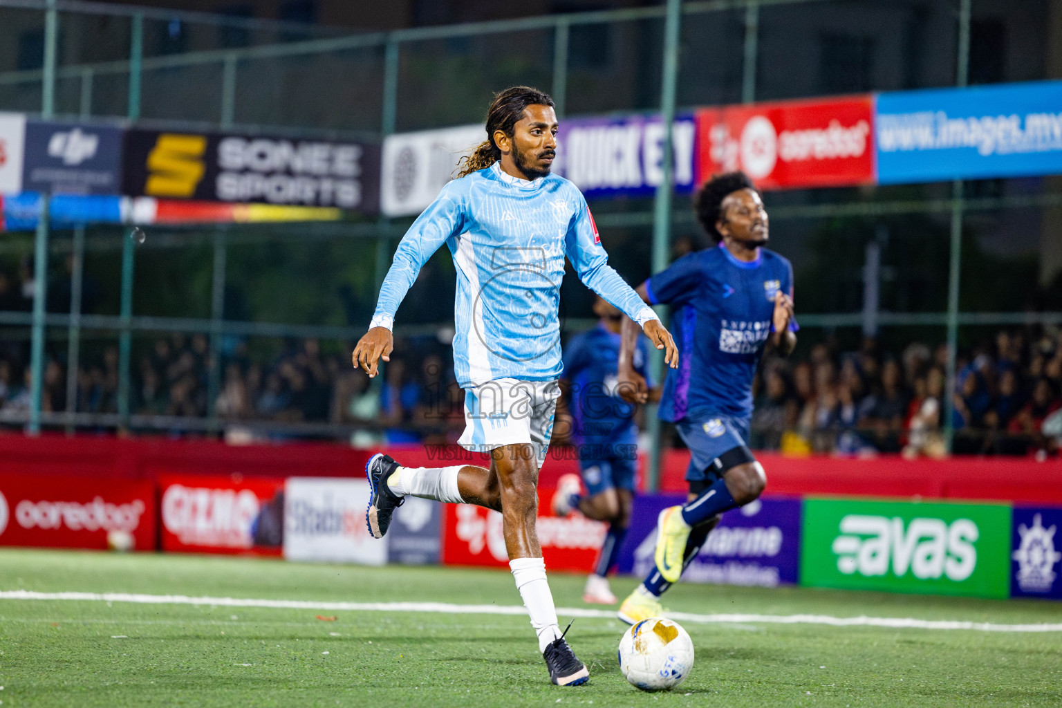 K Maafushi vs K Guraidhoo in Kaafu Atoll Semi Final in Day 24 of Golden Futsal Challenge 2025 was held on Tuesday , 28th January 2025, in Hulhumale', Maldives. Photos: Nausham Waheed / images.mv