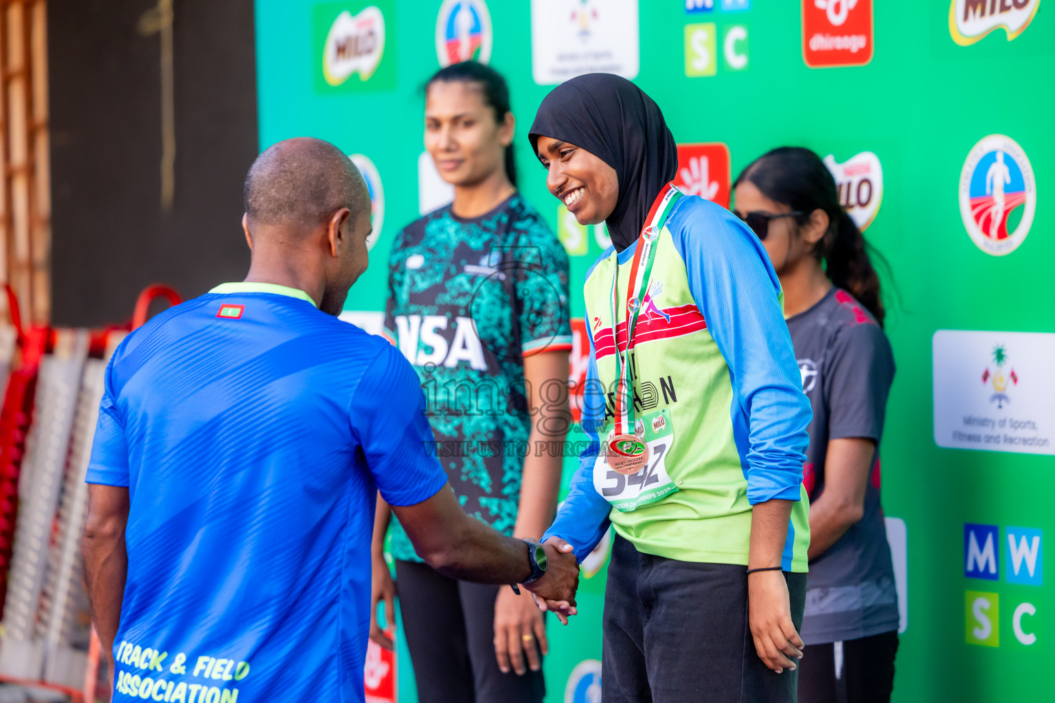 Day 1 of 12th Milo Association Championships was held in Ekuveni Track at Male', Maldives on Thursday, 24th April 2025. Photos: Nausham Waheed / images.mv