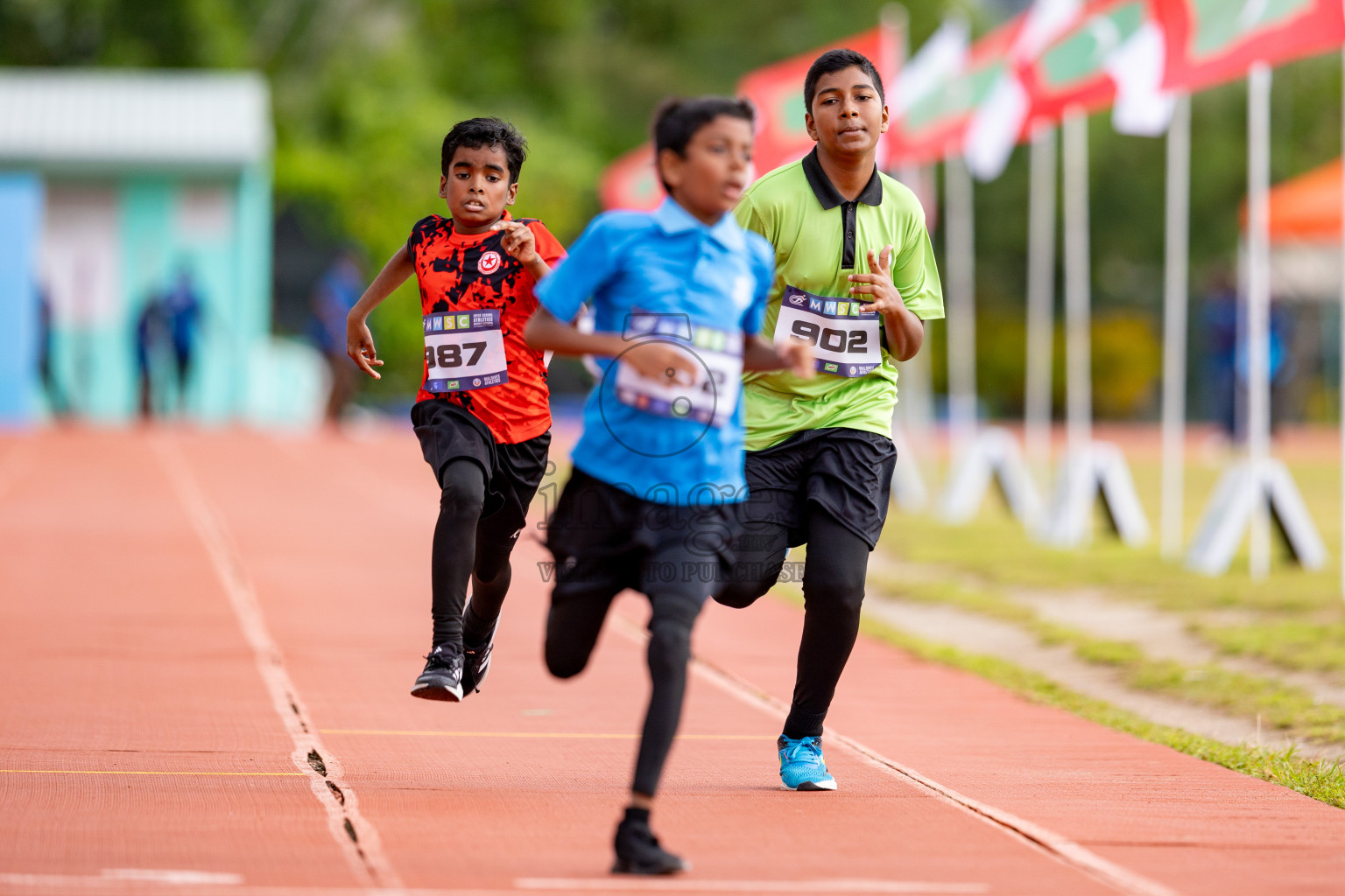 Day 3 of MWSC Interschool Athletics Championships 2024 held in Hulhumale Running Track, Hulhumale, Maldives on Monday, 11th November 2024. 
Photos by: Hassan Simah / Images.mv