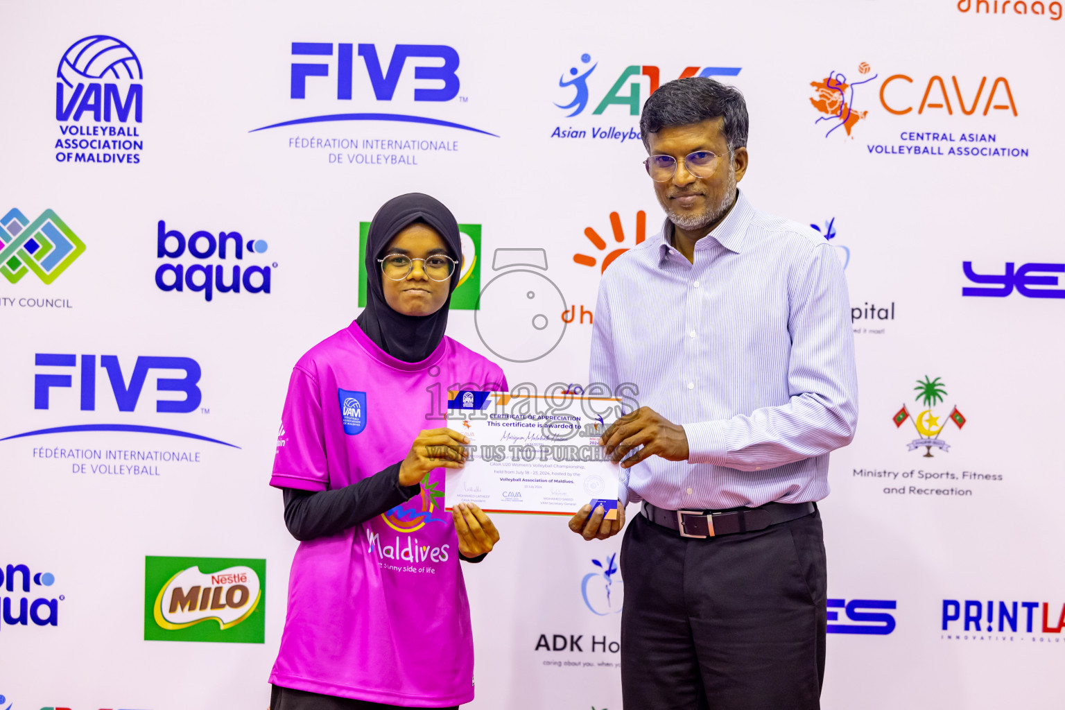 Sri Lanka vs Maldives in Semi Final of CAVA U20 Woman's Volleyball Championship 2024 was held in Social Center, Male', Maldives on 22nd July 2024. Photos: Nausham Waheed / images.mv