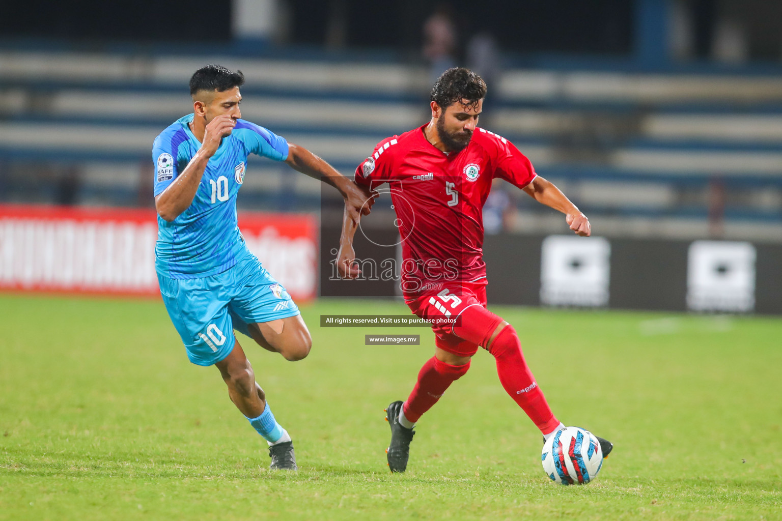 Lebanon vs India in the Semi-final of SAFF Championship 2023 held in Sree Kanteerava Stadium, Bengaluru, India, on Saturday, 1st July 2023. Photos: Hassan Simah / images.mv