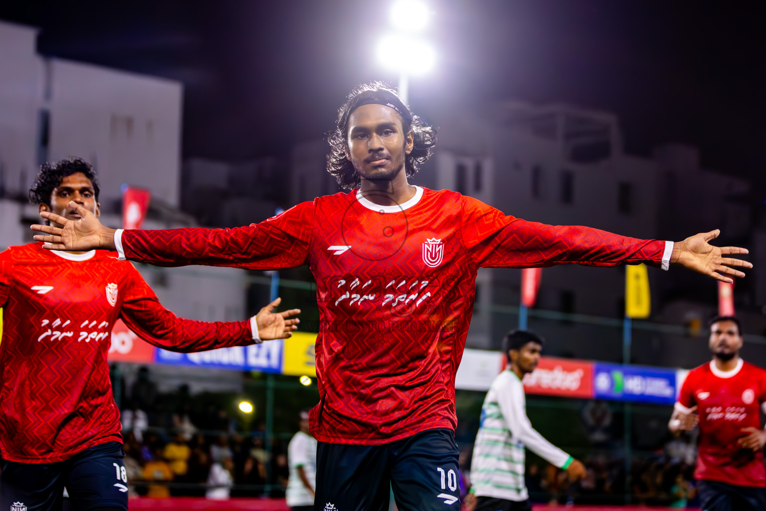 HDh Nolhivaran vs HDh Kumundhoo in Day 6 of Golden Futsal Challenge 2024 was held on Saturday, 20th January 2024, in Hulhumale', Maldives
Photos: Ismail Thoriq / images.mv